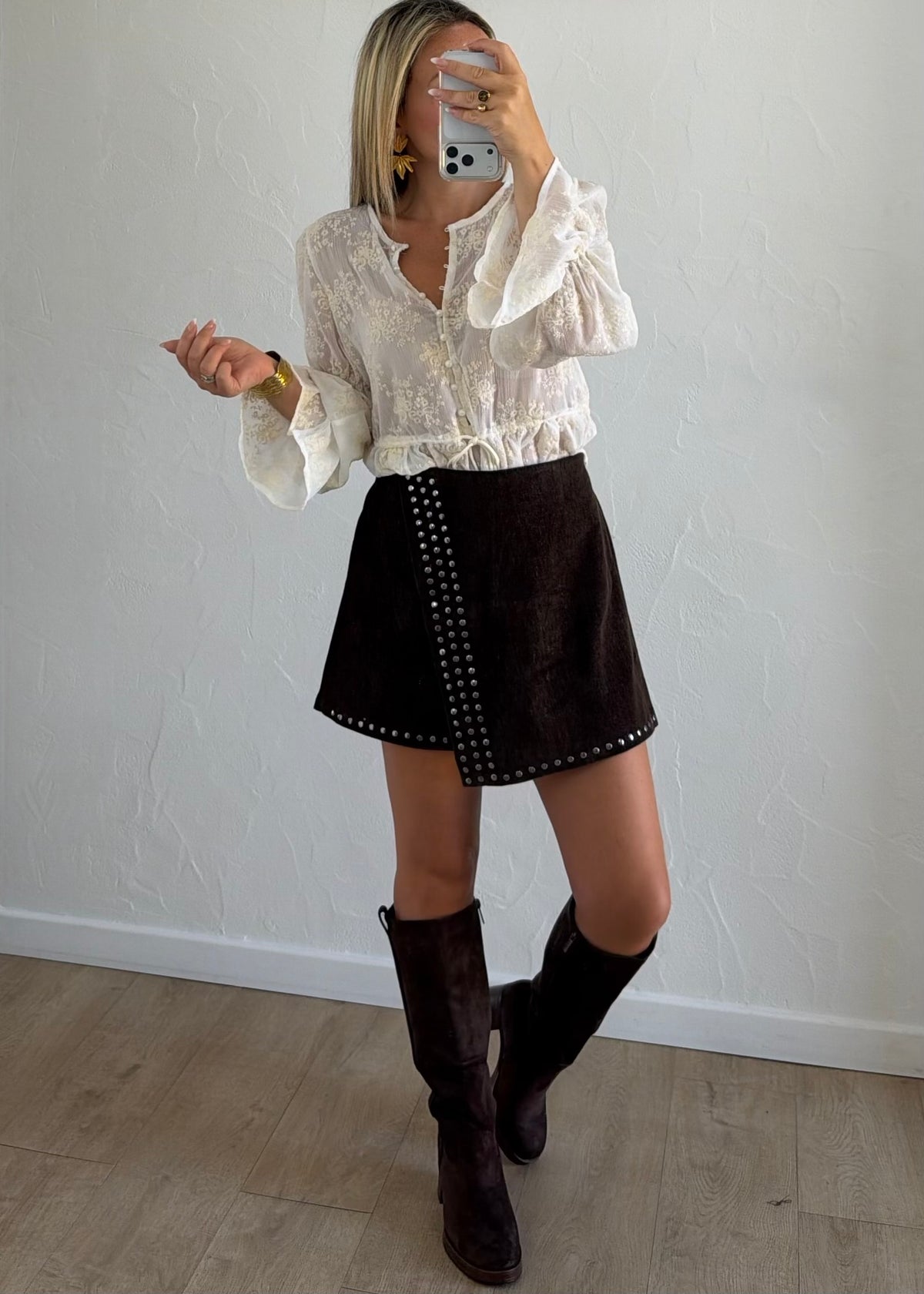 Jupe-short Neela marron