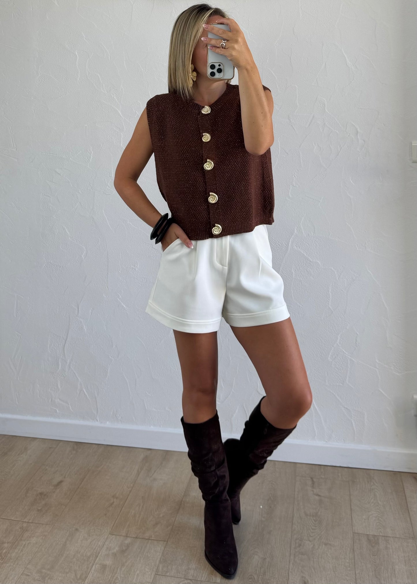 Gilet COQUILLAGES Marron