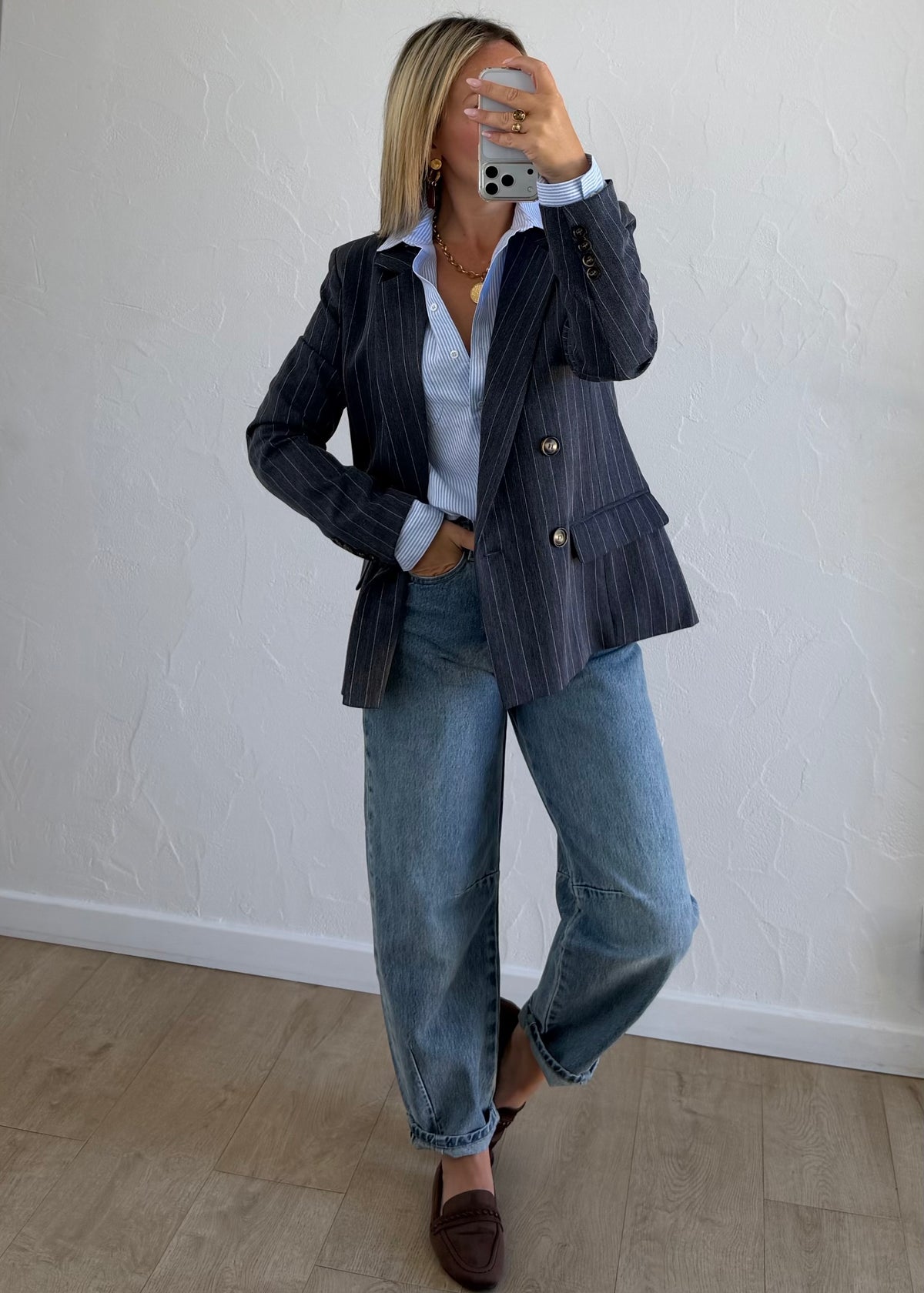 Blazer Silver rayé gris