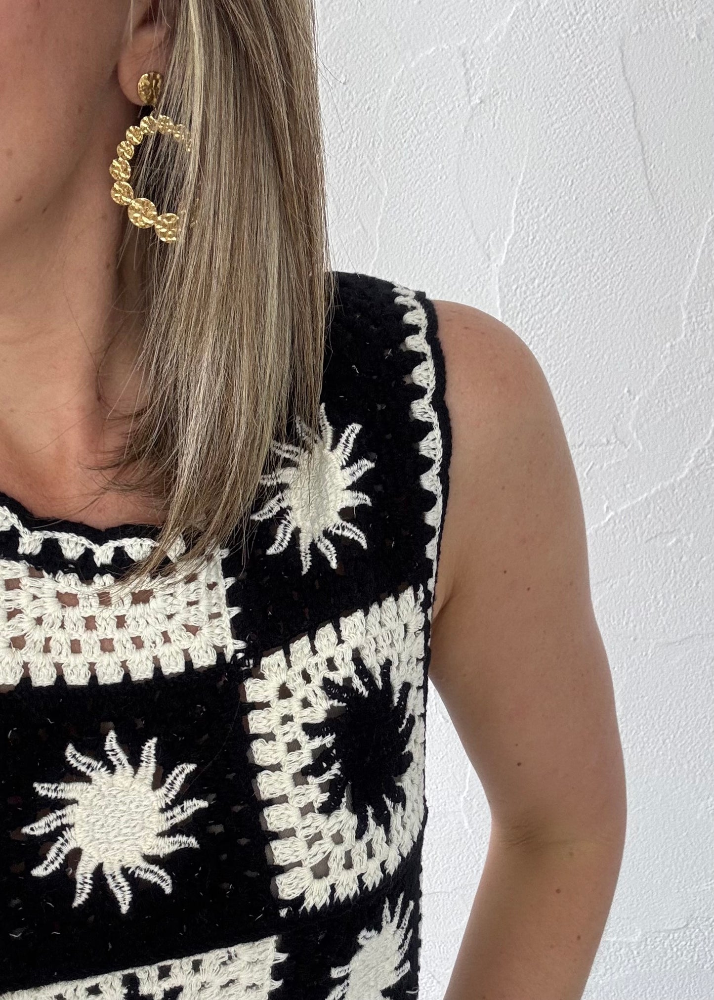 Haut en crochet Noir