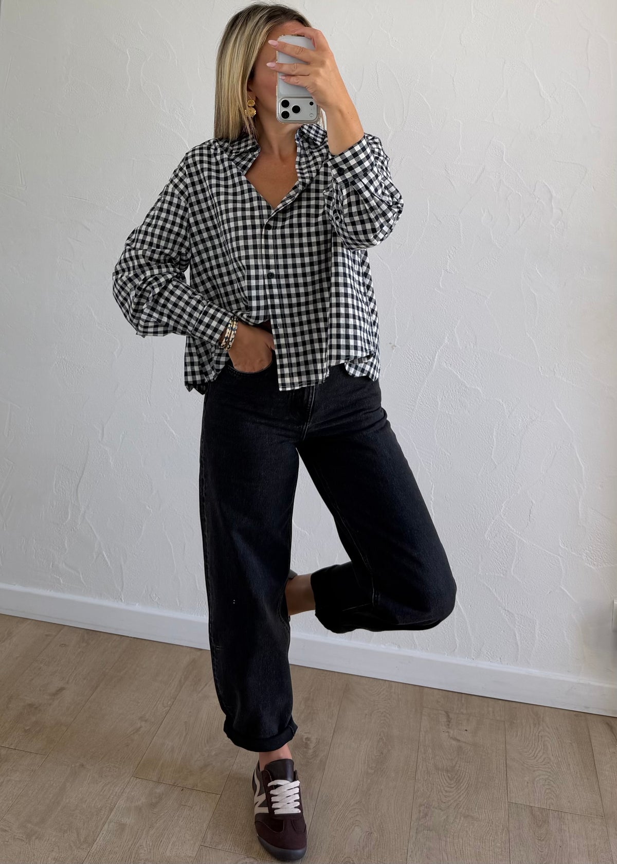 Blouse Mary vichy noir