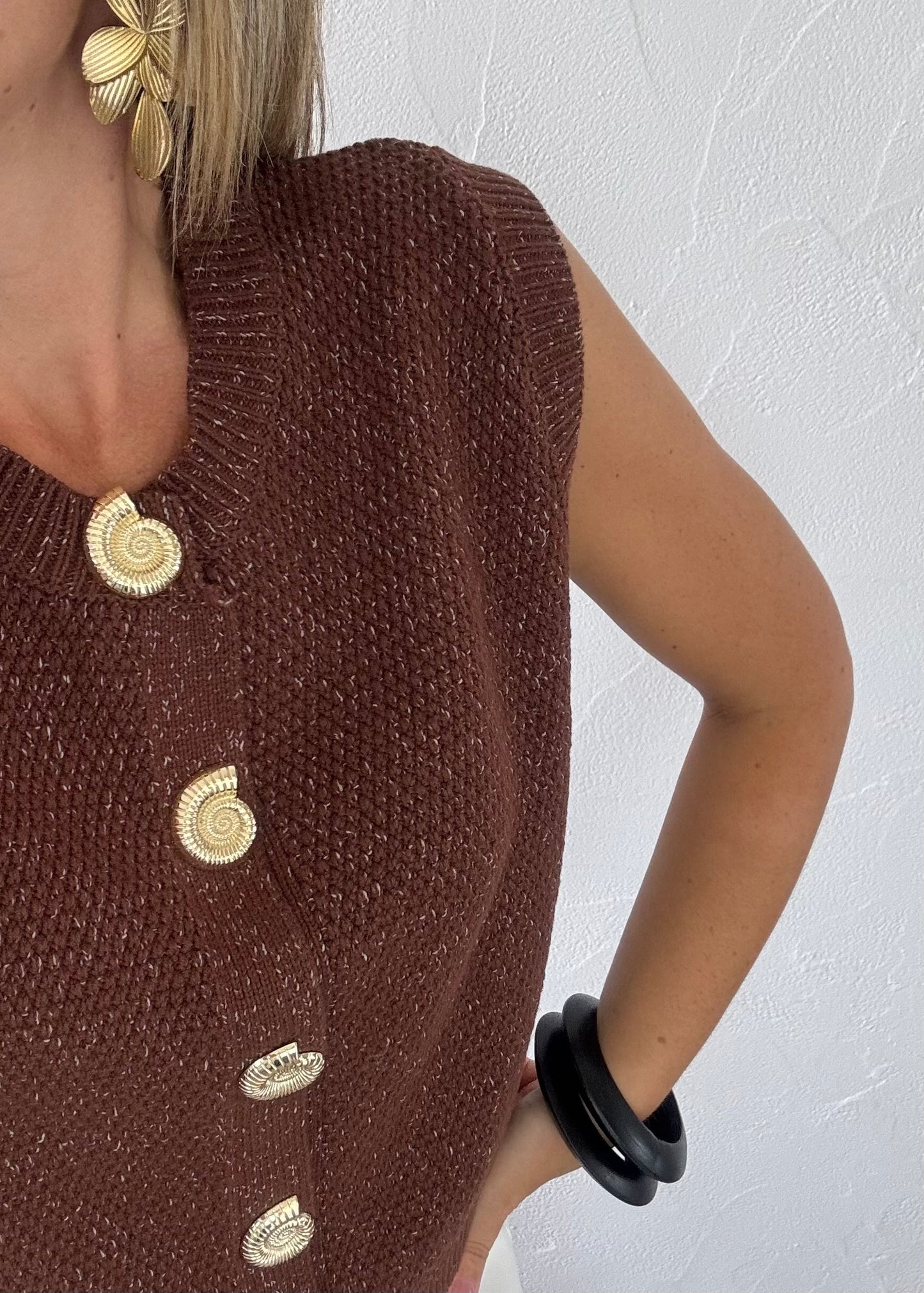 Gilet COQUILLAGES Marron