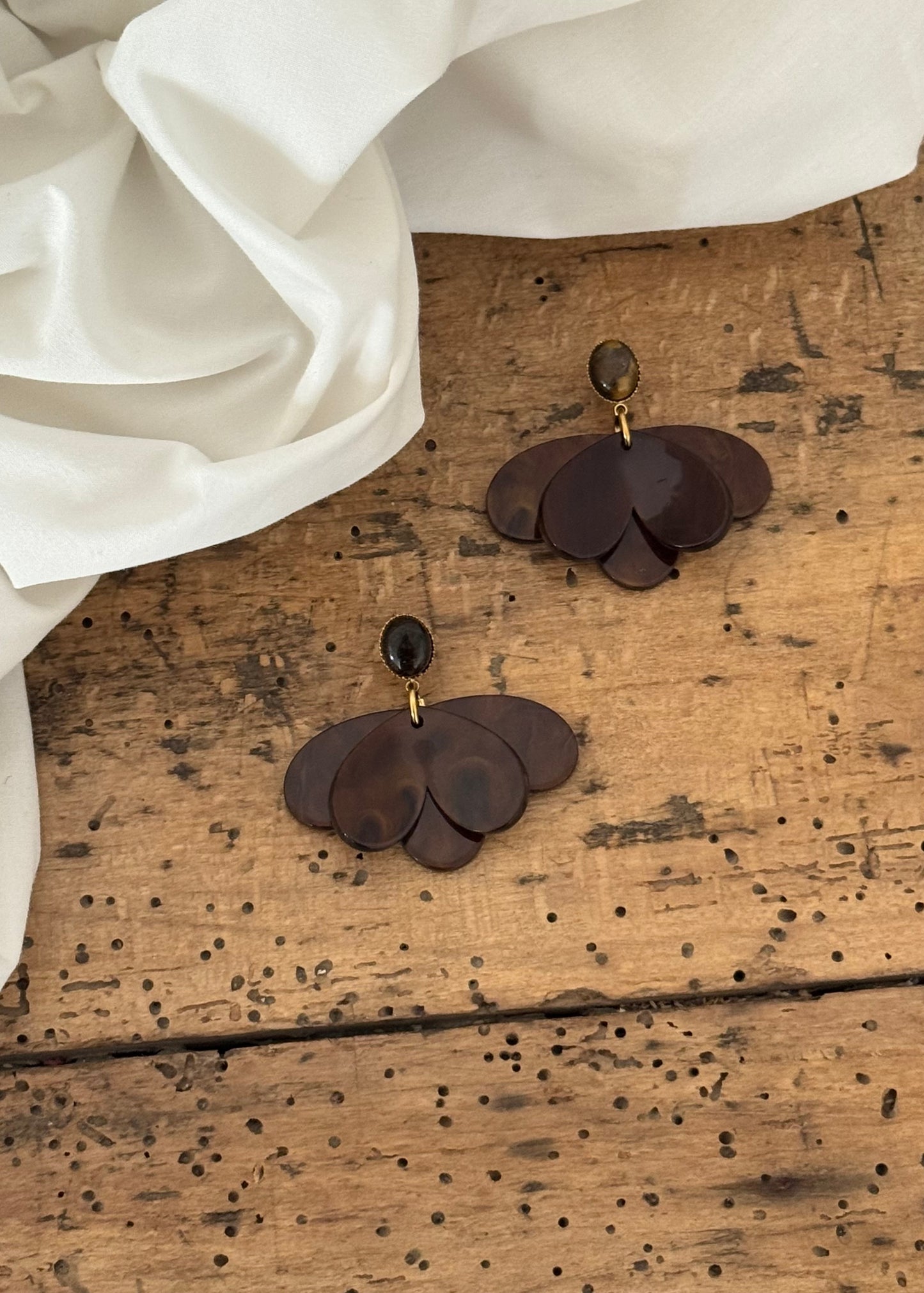 Boucles d’oreilles NINON Marron