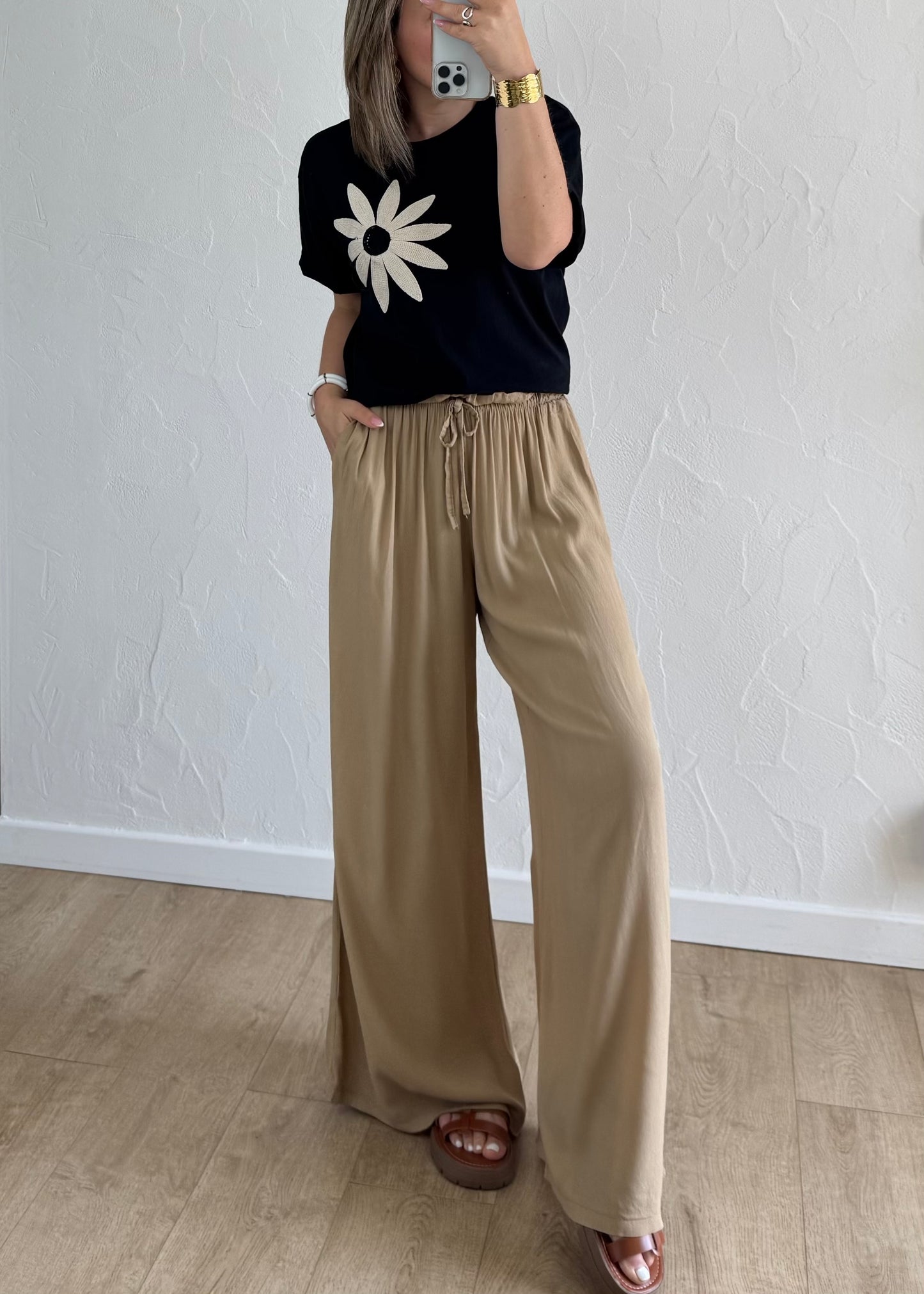 T-shirt Fleur en crochet