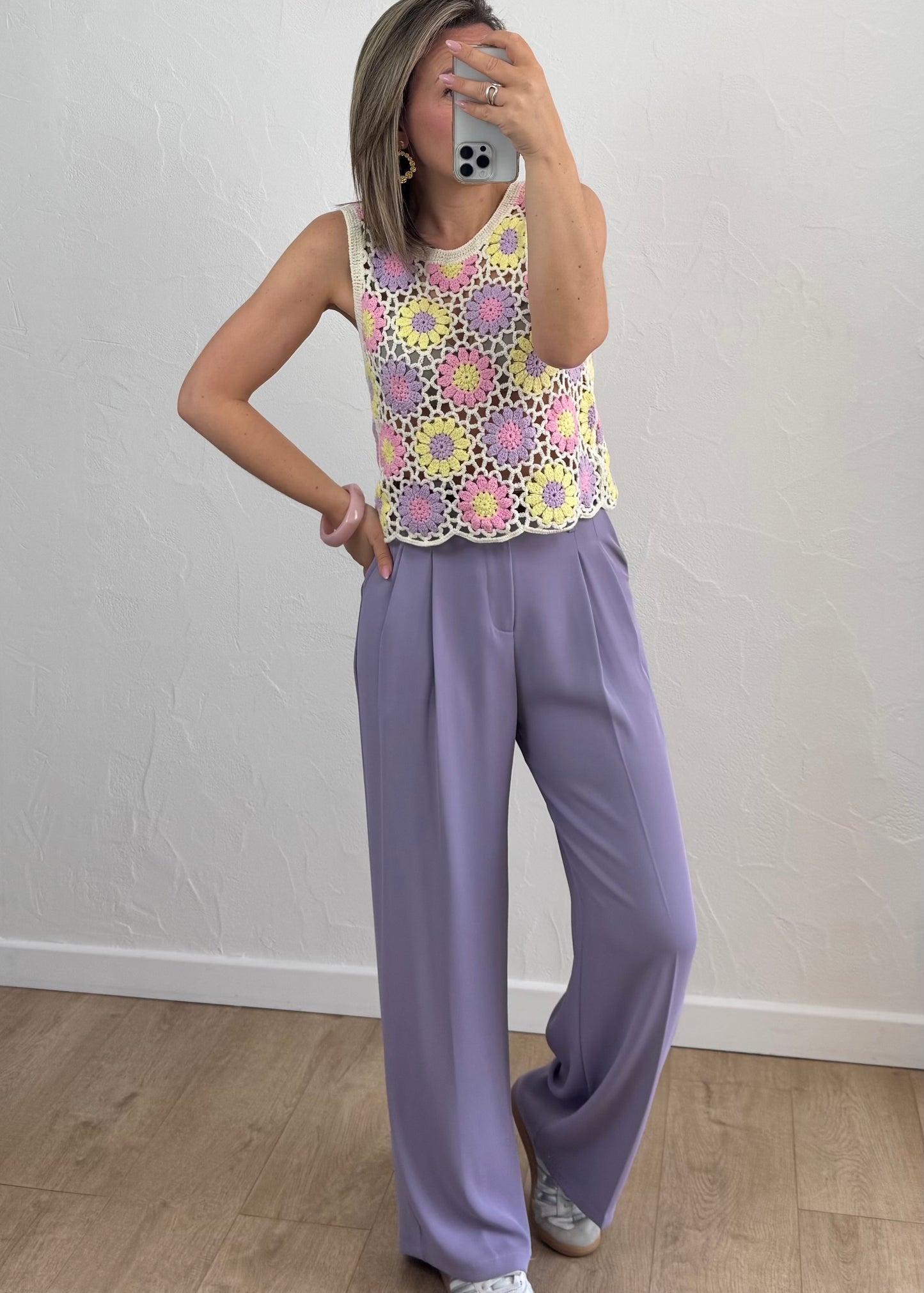 Haut Emmie en crochet Violet