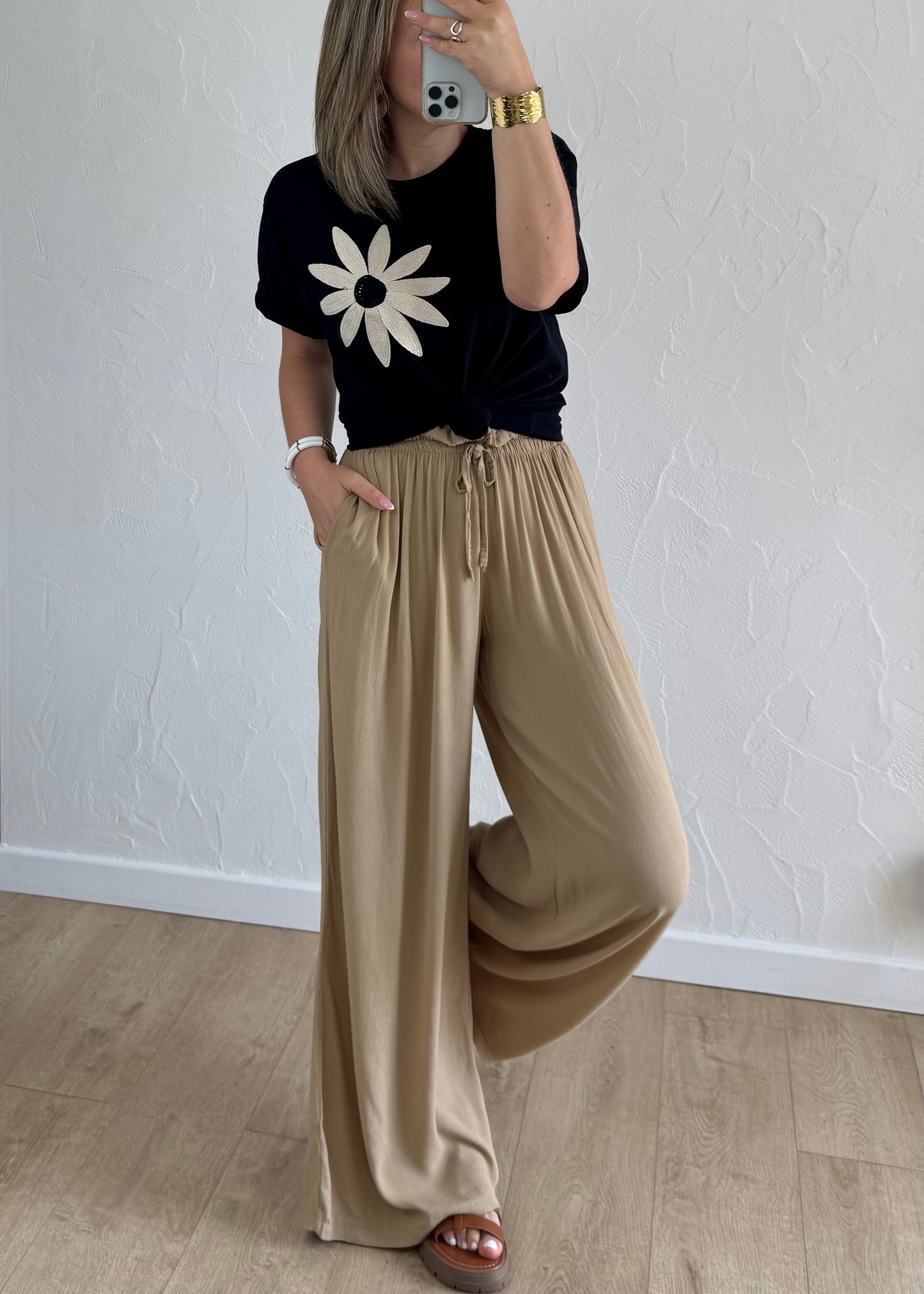 T-shirt Fleur en crochet