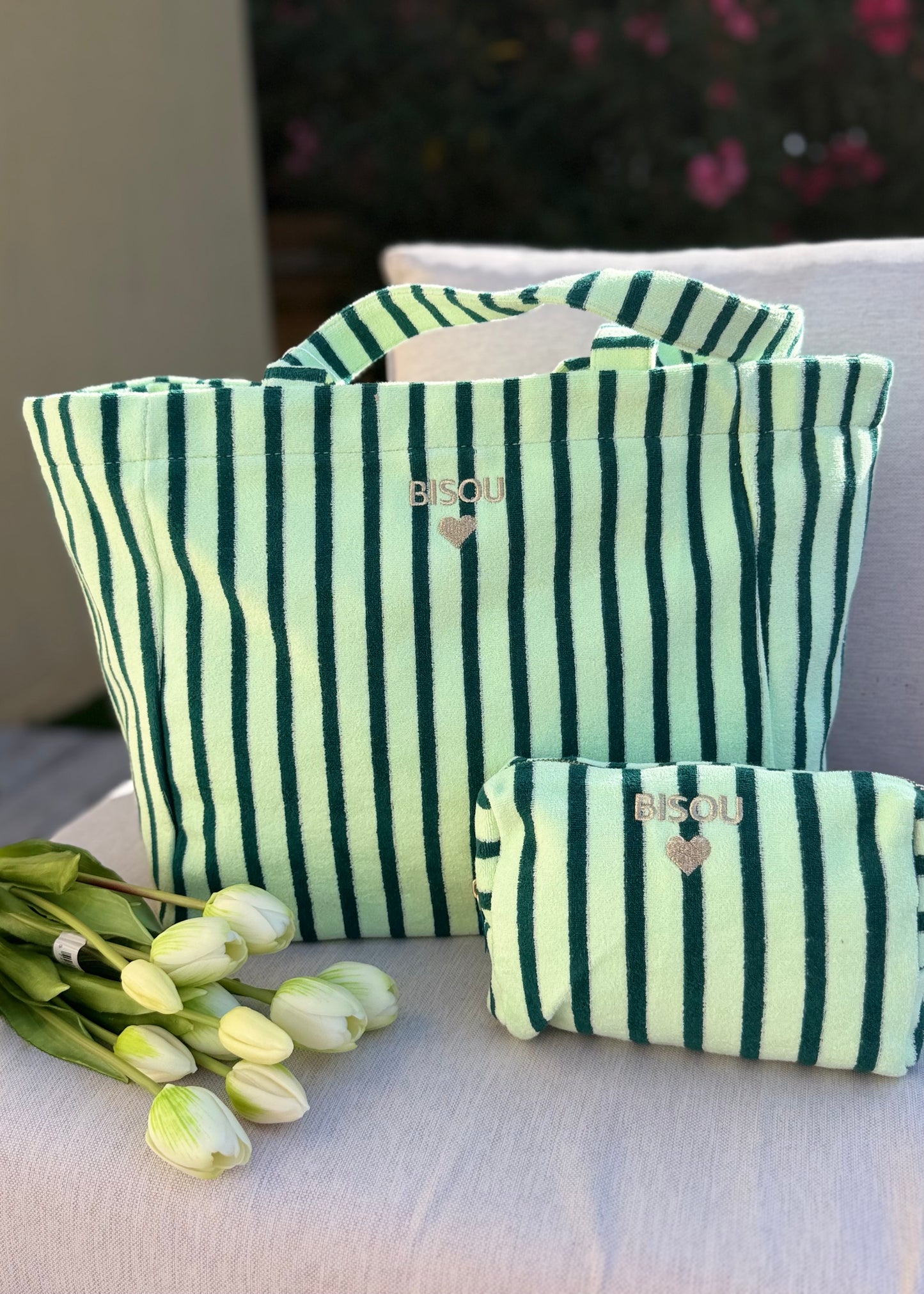 Pochette « BISOU » Vert