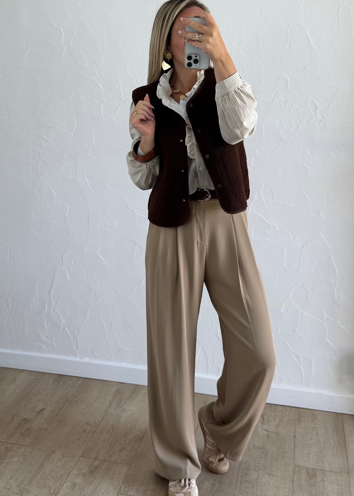 Veste sans manches LOUISE Marron