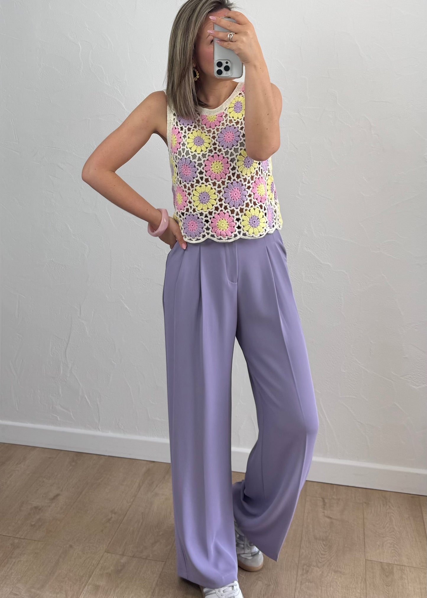 Haut Emmie en crochet Violet