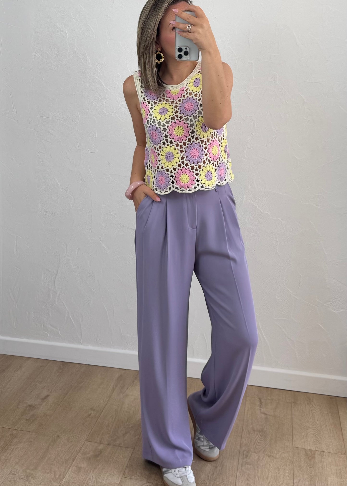 Haut Emmie en crochet Violet