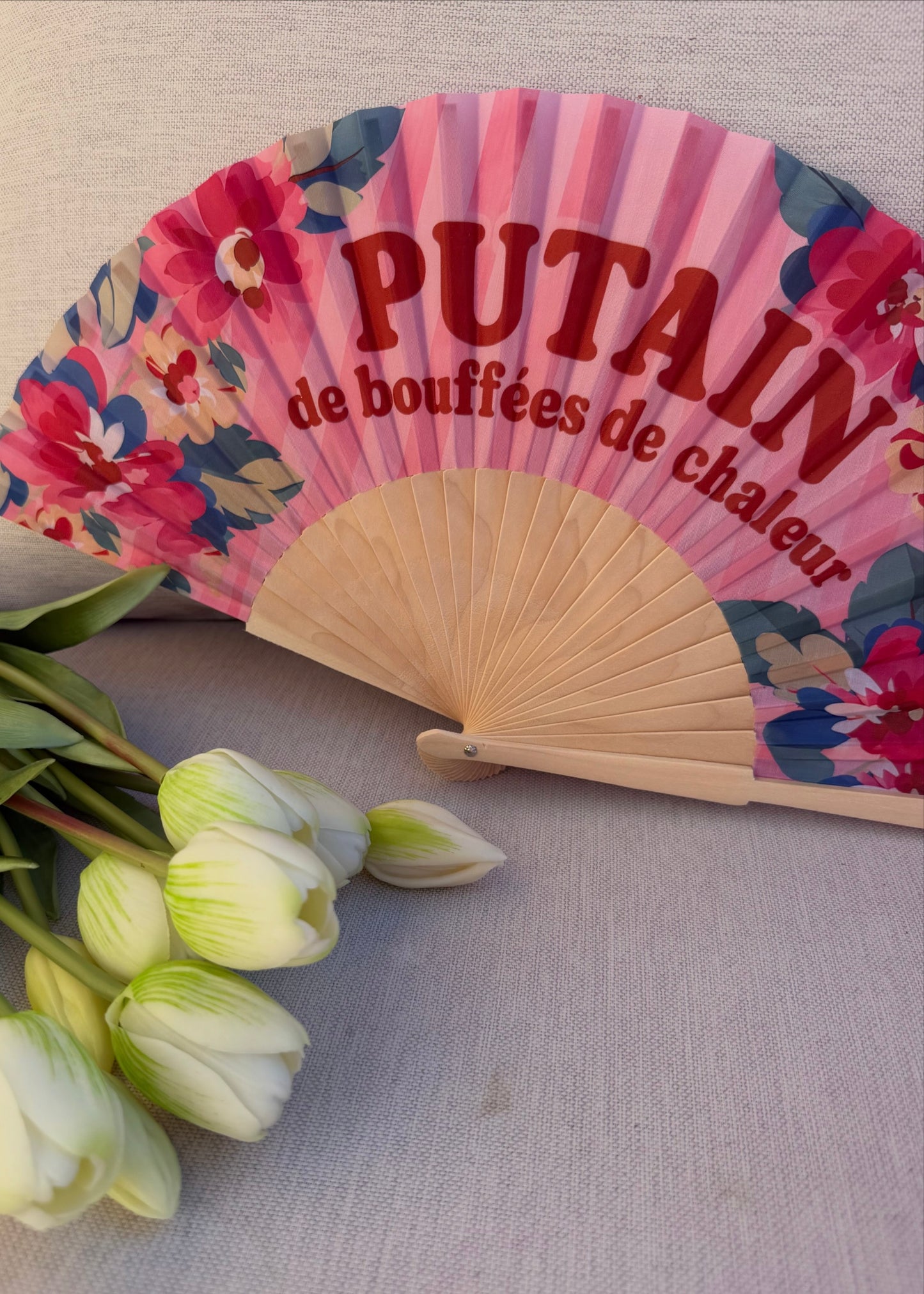 Éventail « PUTAIN de bouffées de chaleur »