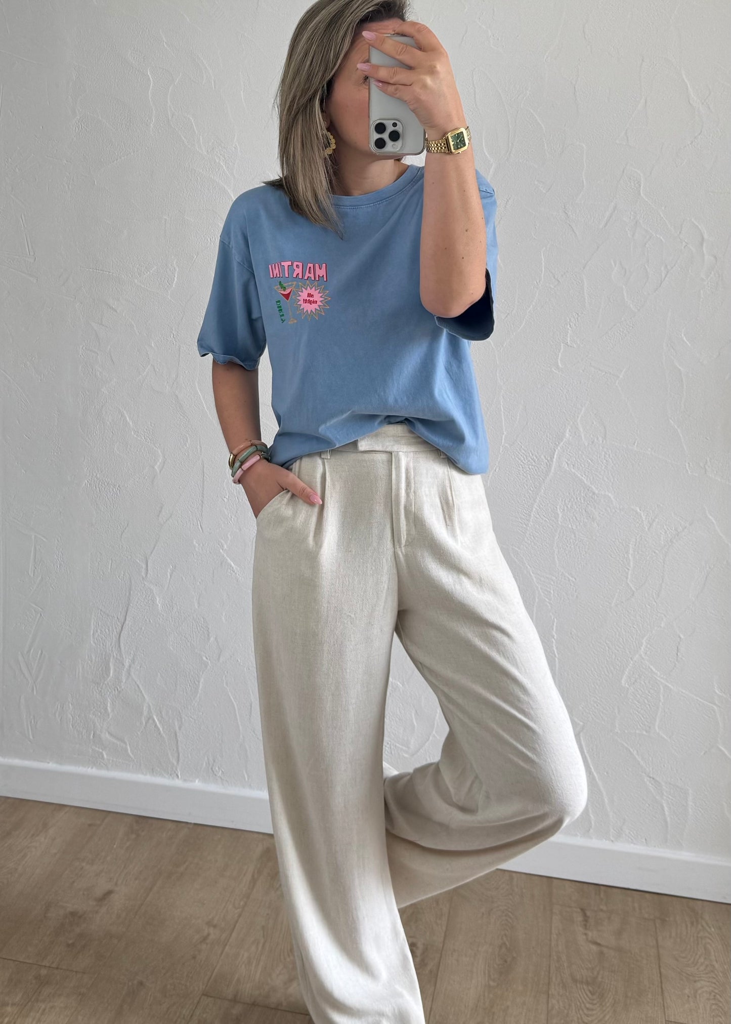 T-shirt Martini Bleu