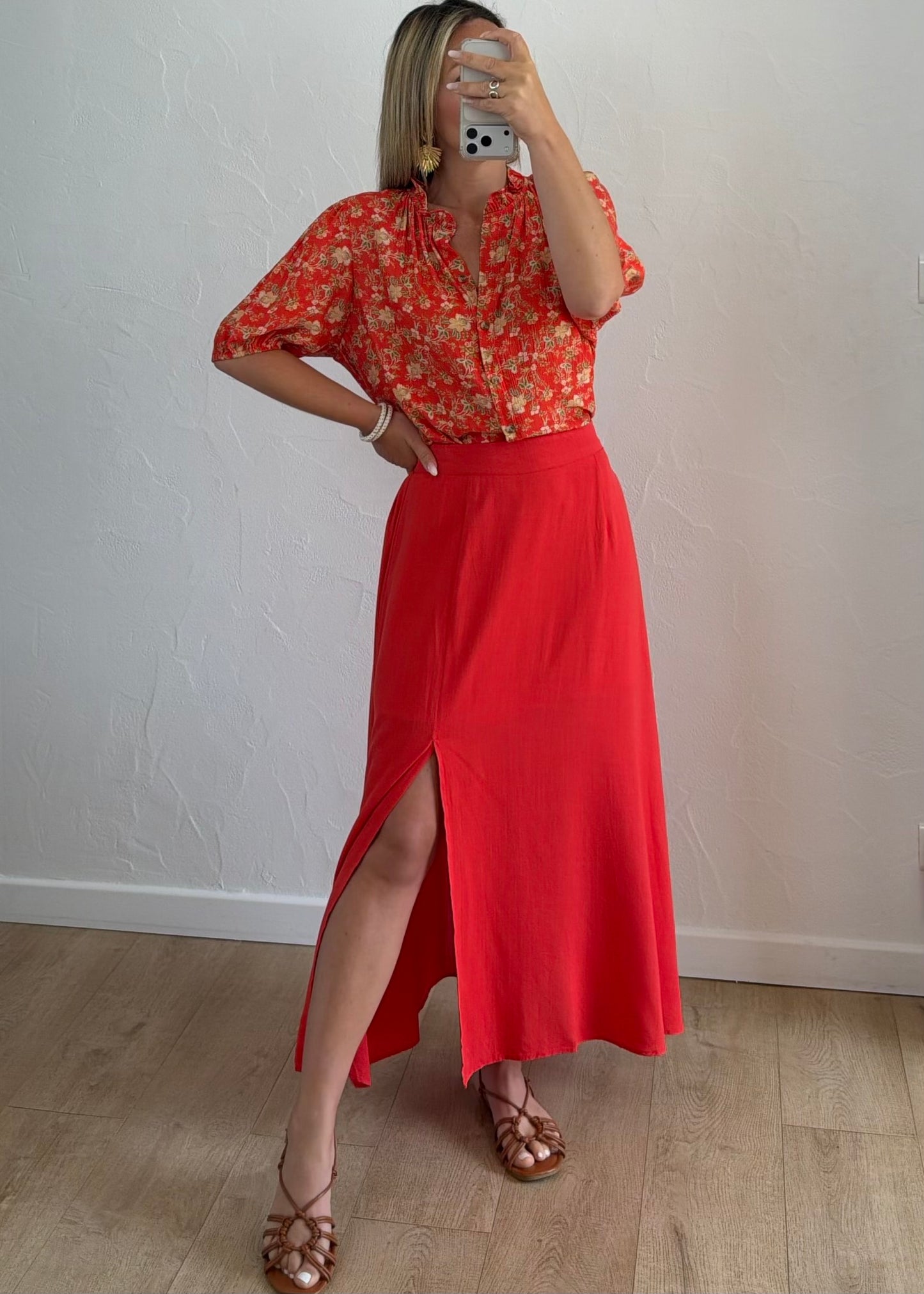 Chemisier CAMILLE Rouge