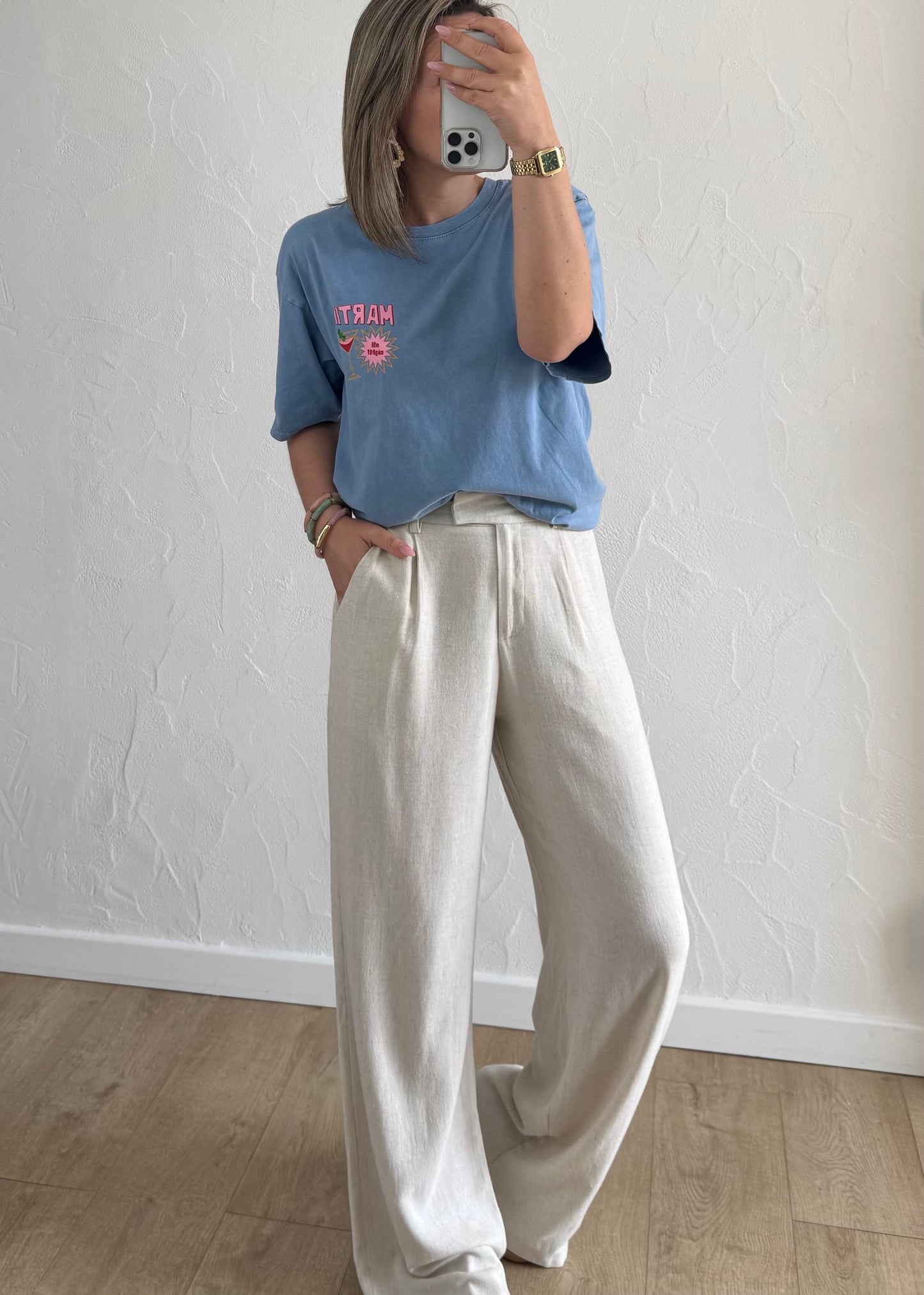 T-shirt Martini Bleu