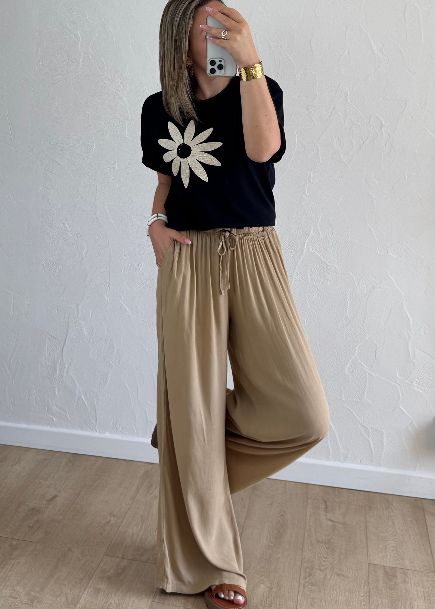 T-shirt Fleur en crochet