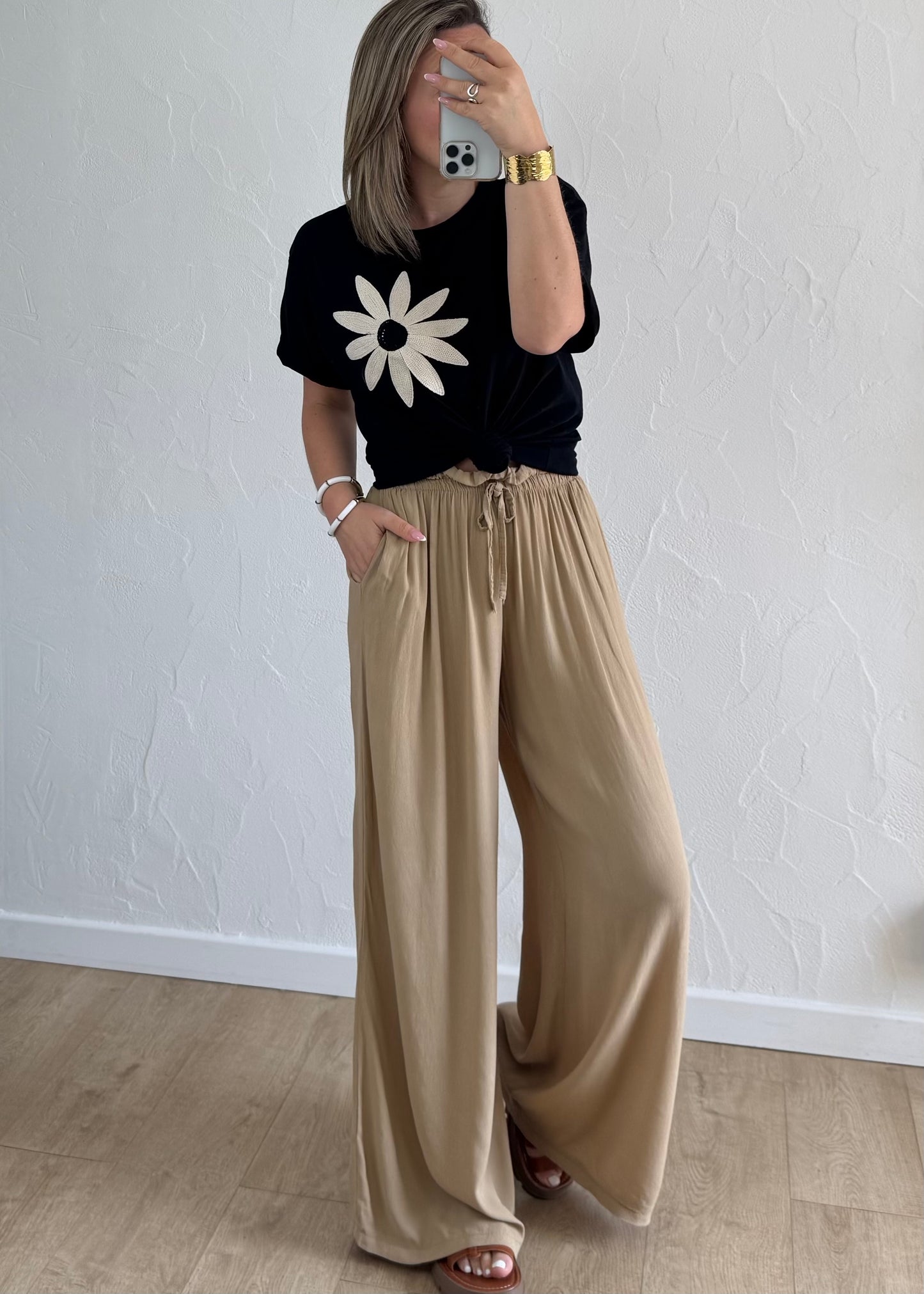 T-shirt Fleur en crochet