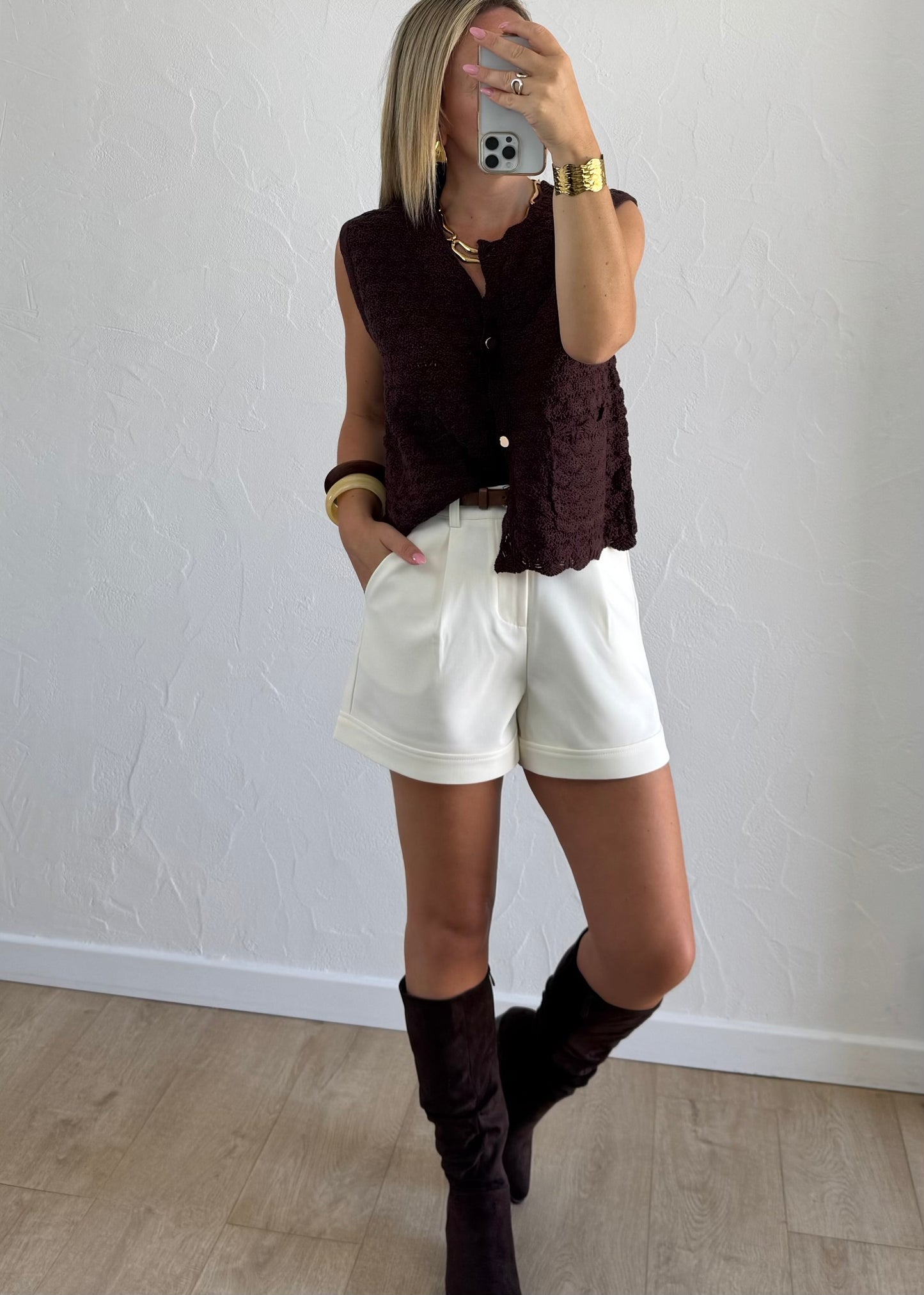 Gilet LESLIE Marron