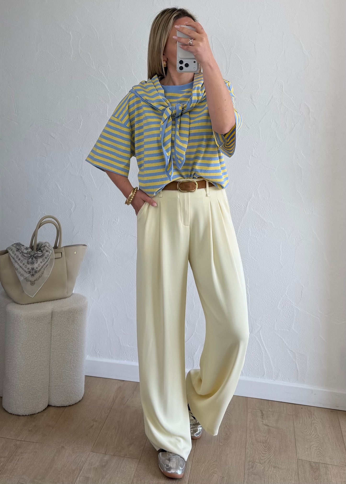 Tee-shirt ADRIANNA Jaune & Bleu