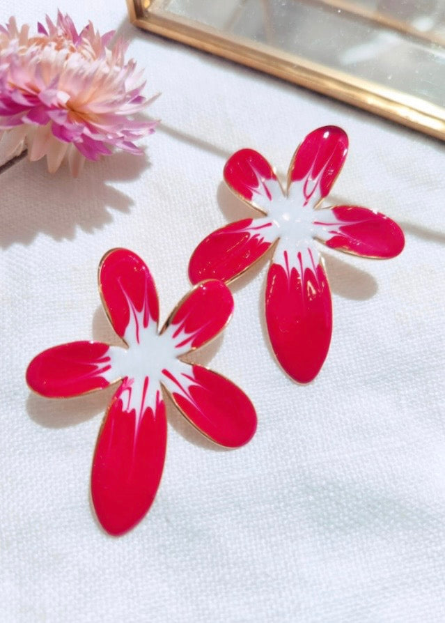 Boucles FLEUR DE LYS Fuschia