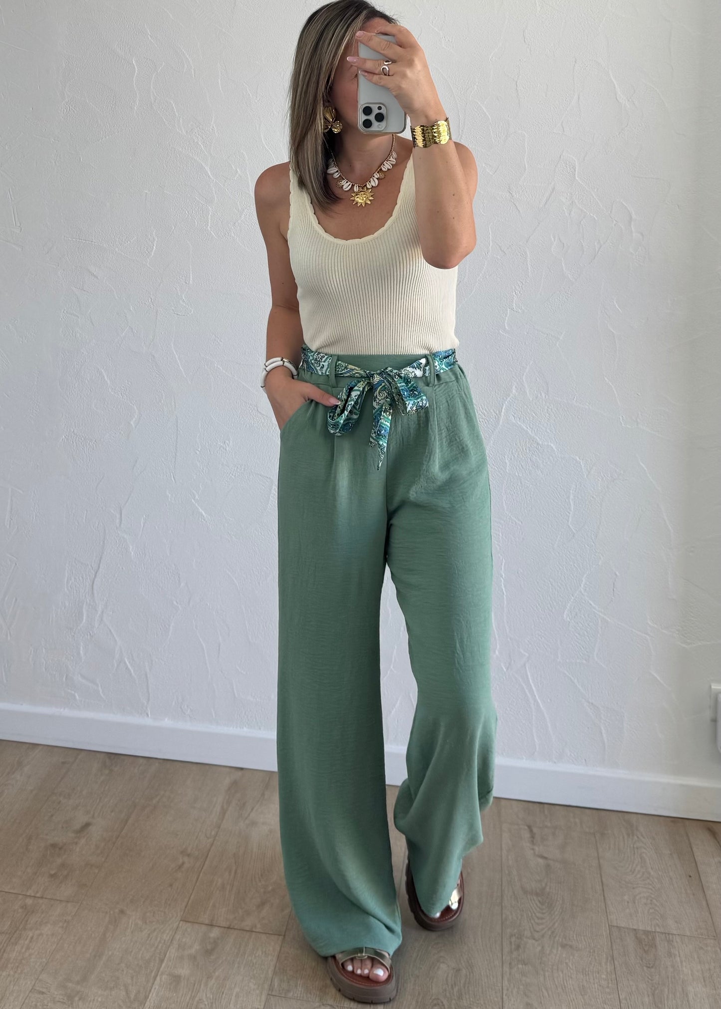 Pantalon Paula Vert d’eau