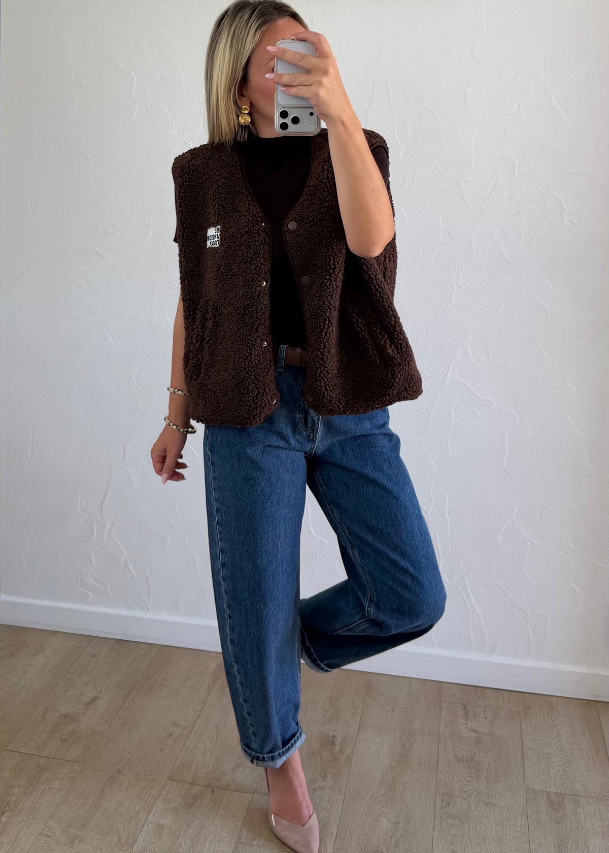 Gilet sans manche Loly chocolat