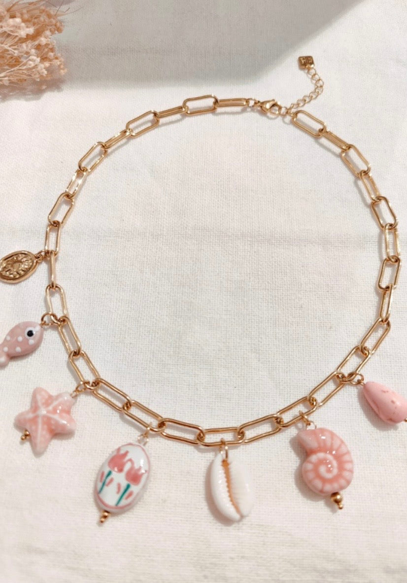 Collier Breloque Rose