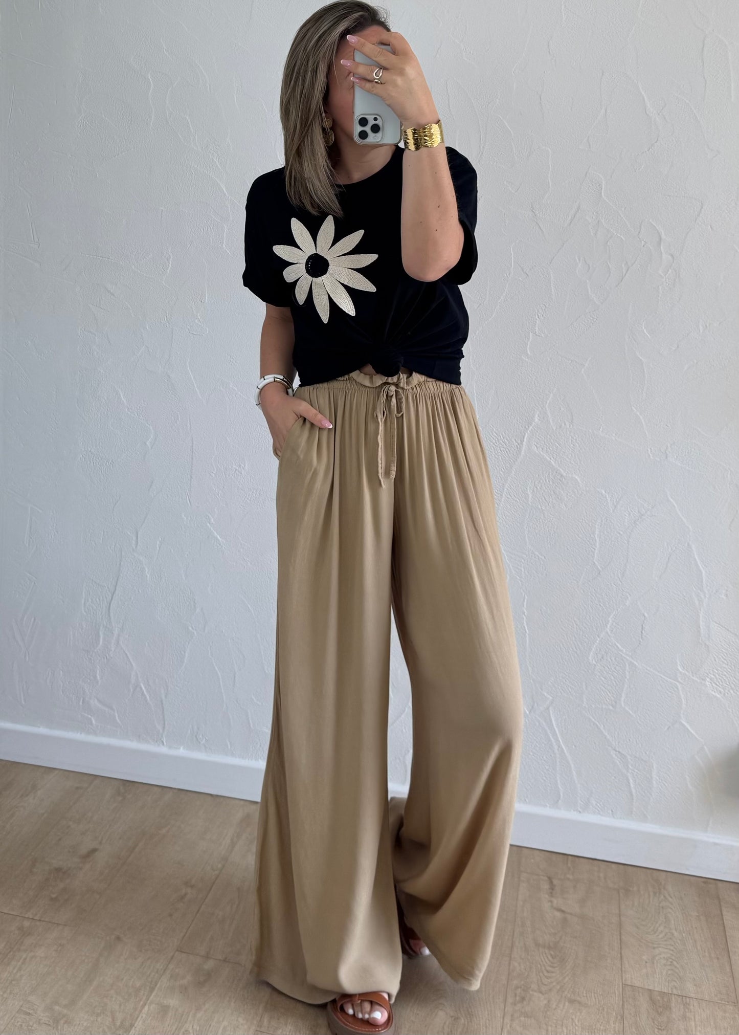 T-shirt Fleur en crochet