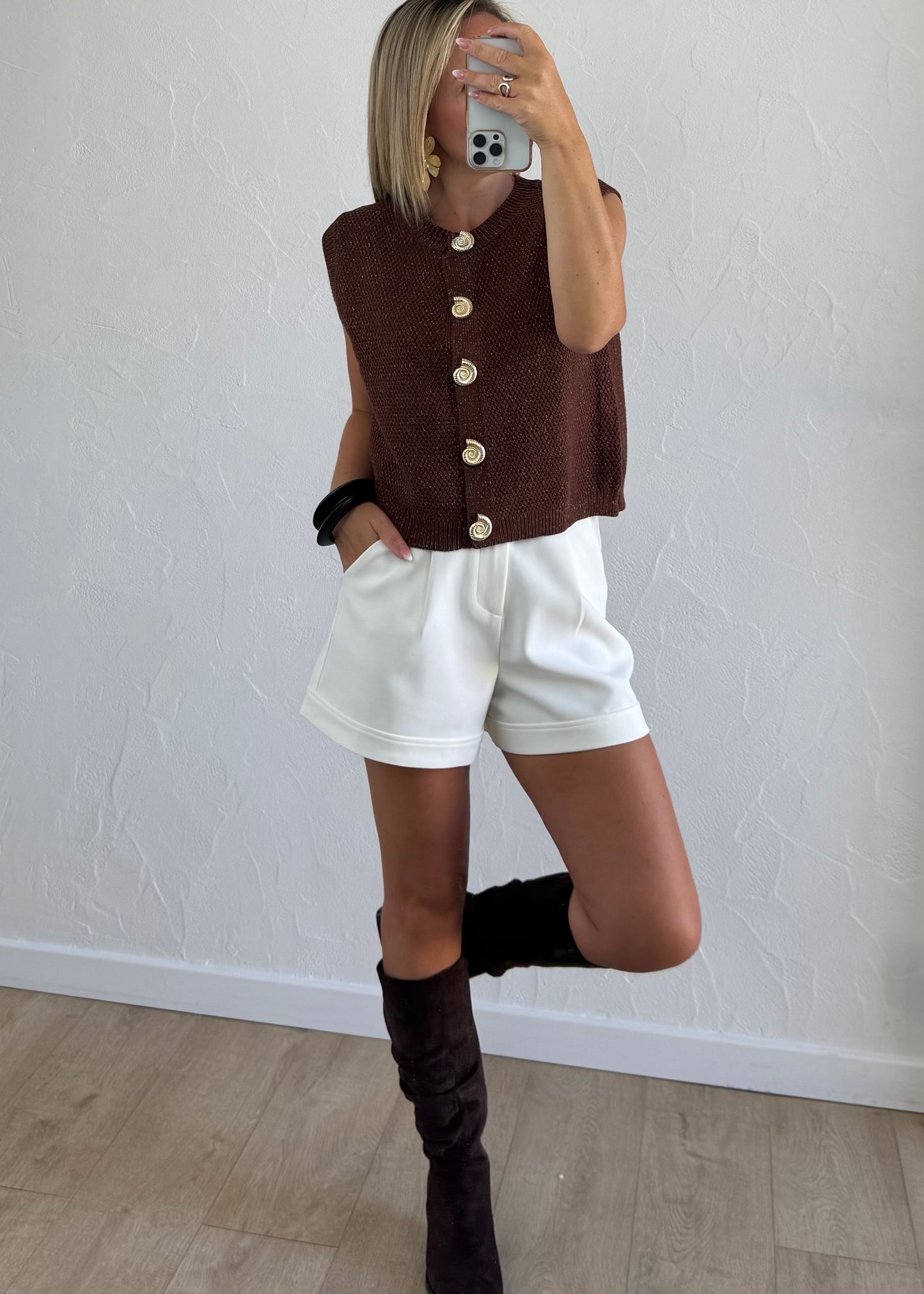 Gilet COQUILLAGES Marron