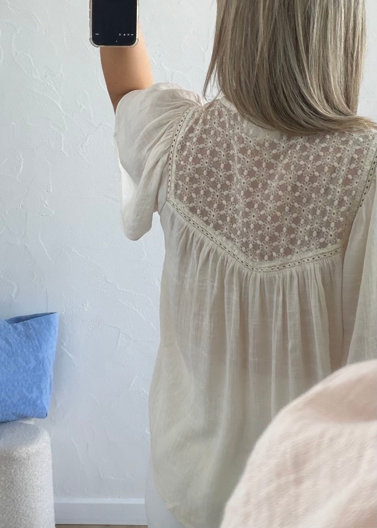 Blouse INÈS Rose Ivoire