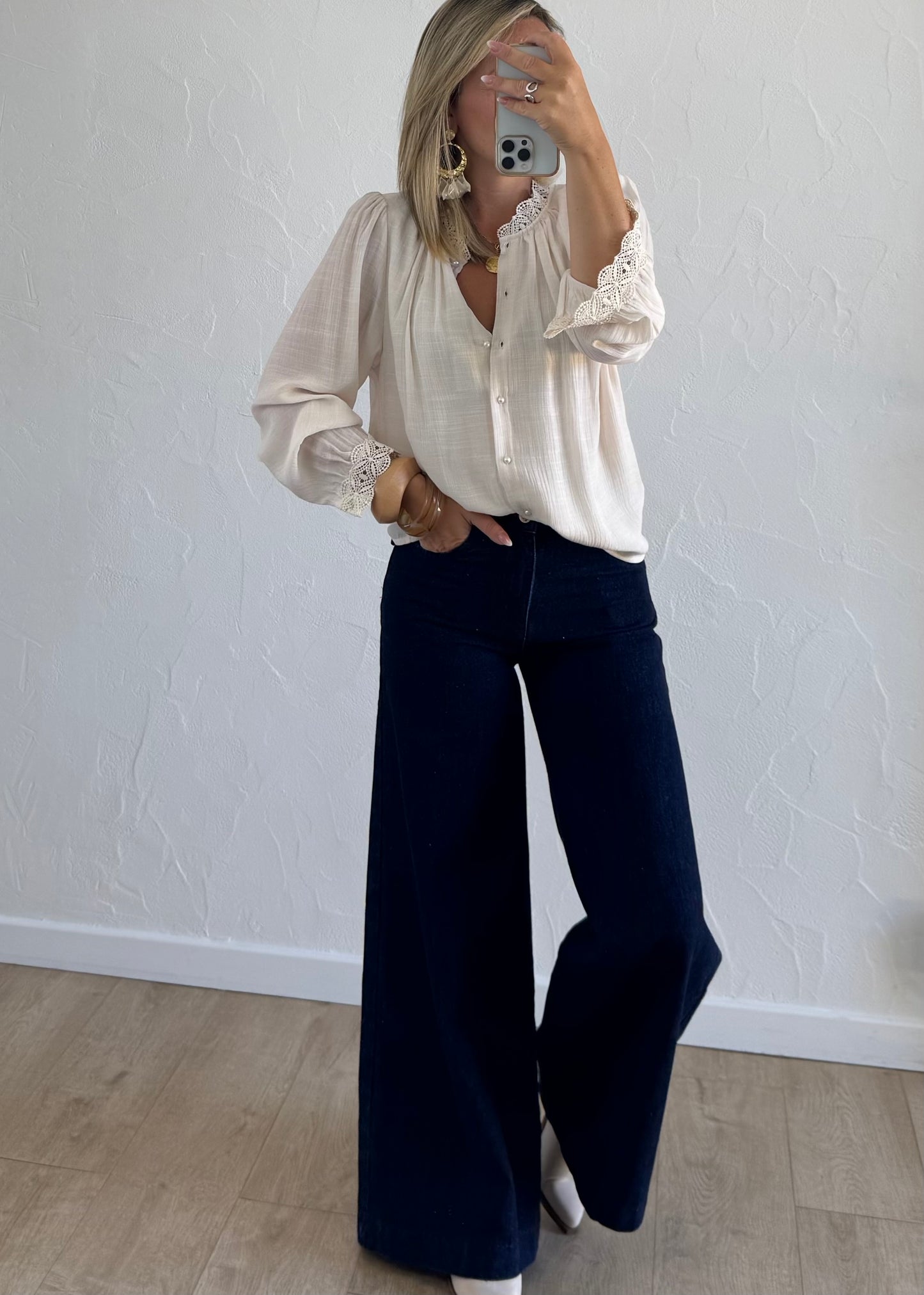 Chemisier PERLA Écru