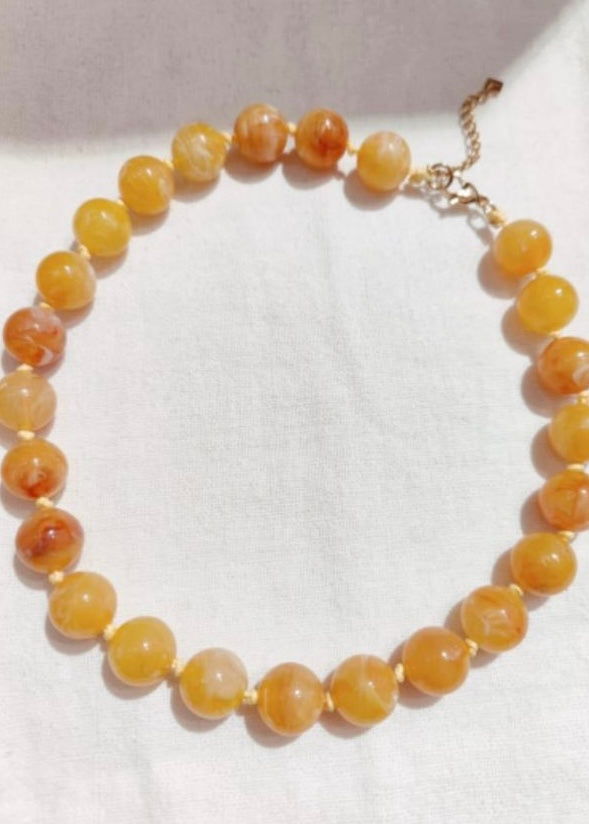 Collier Résine Jaune