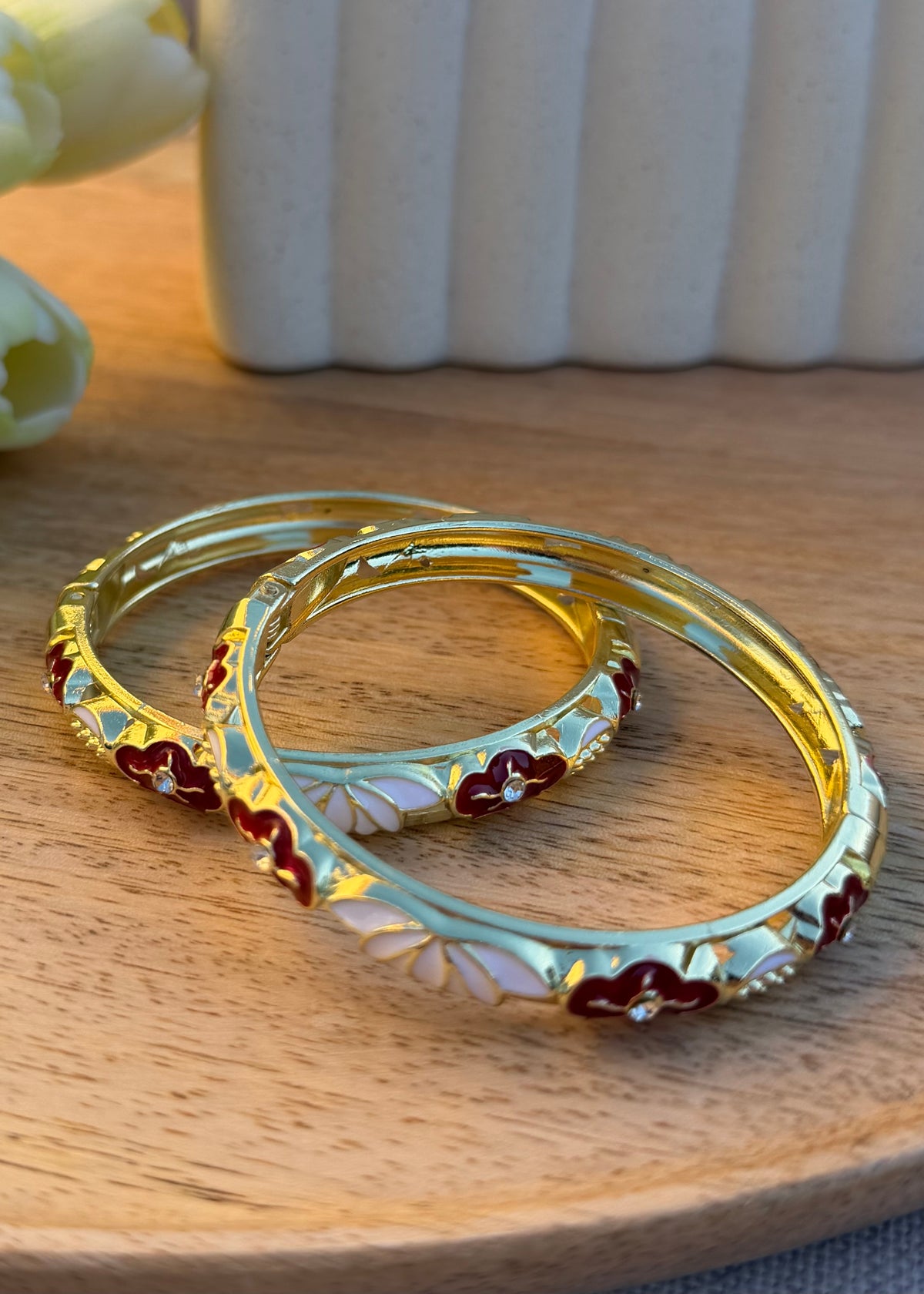 Bracelet Jonc motifs floraux
