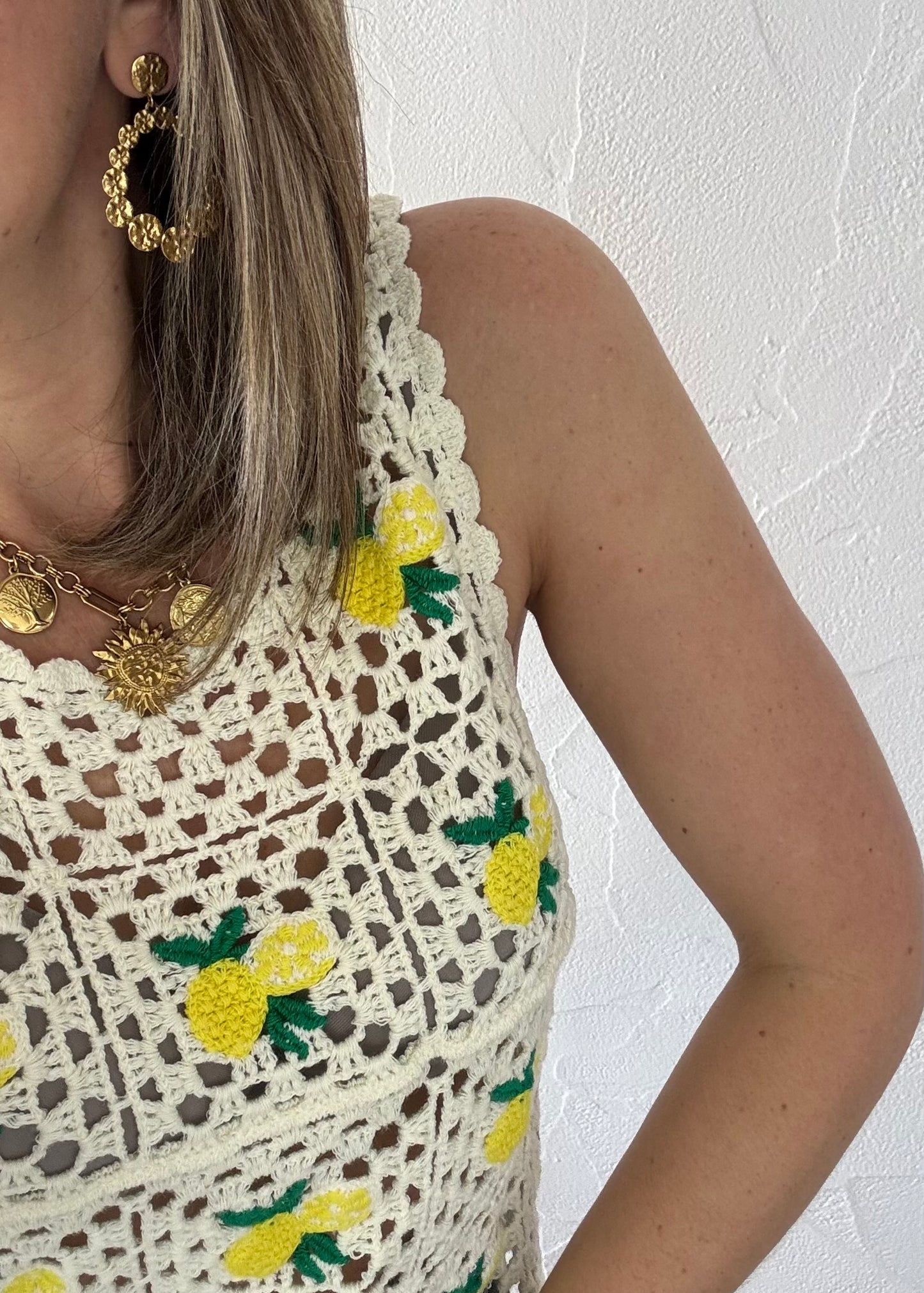 Haut en crochet Citron