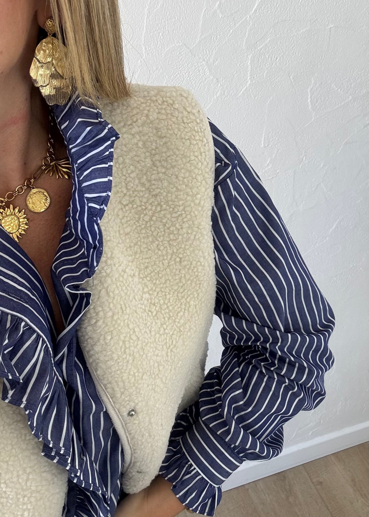 Veste sans manches LOUISE Écru