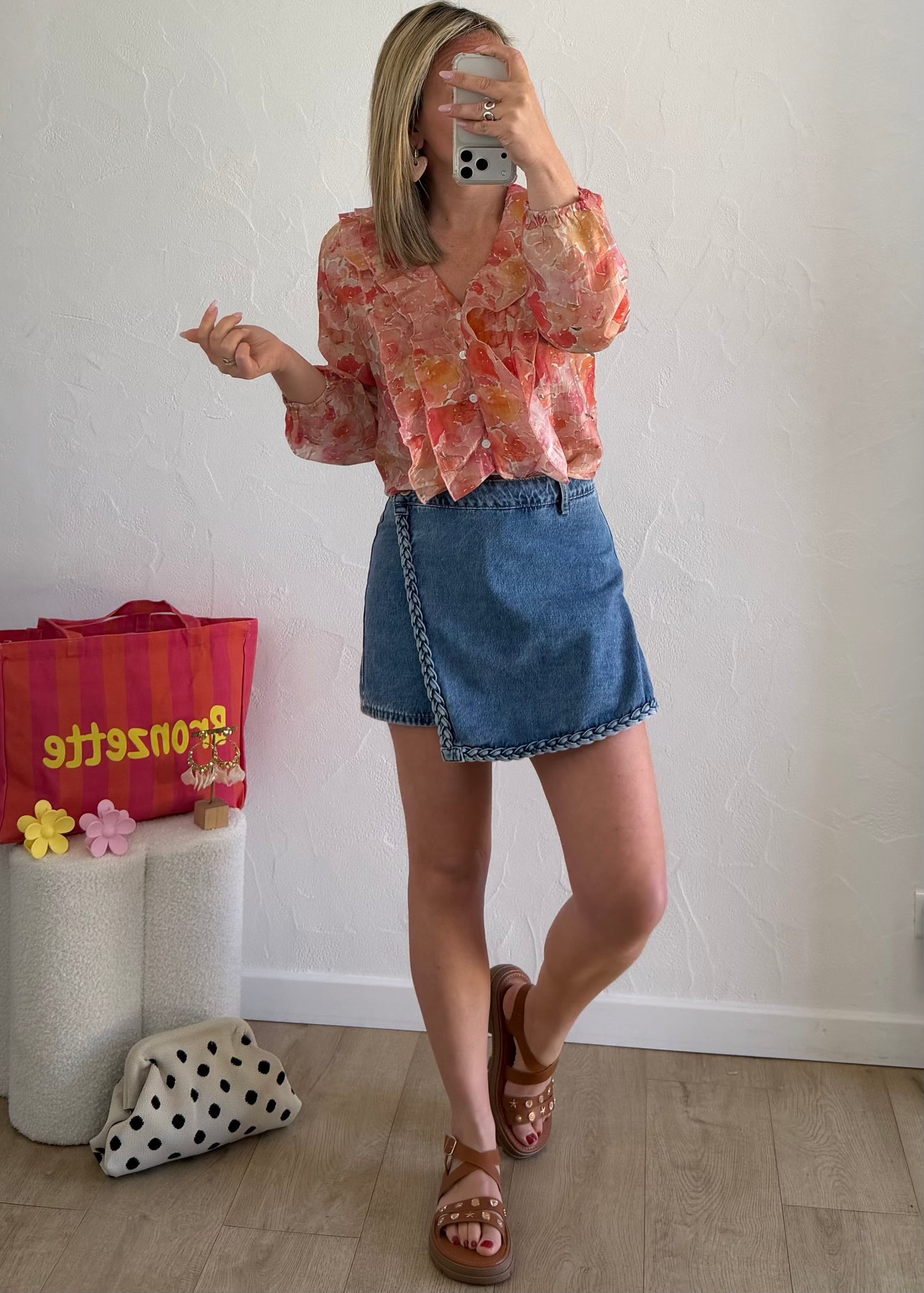 Jupe-short en jean Flora