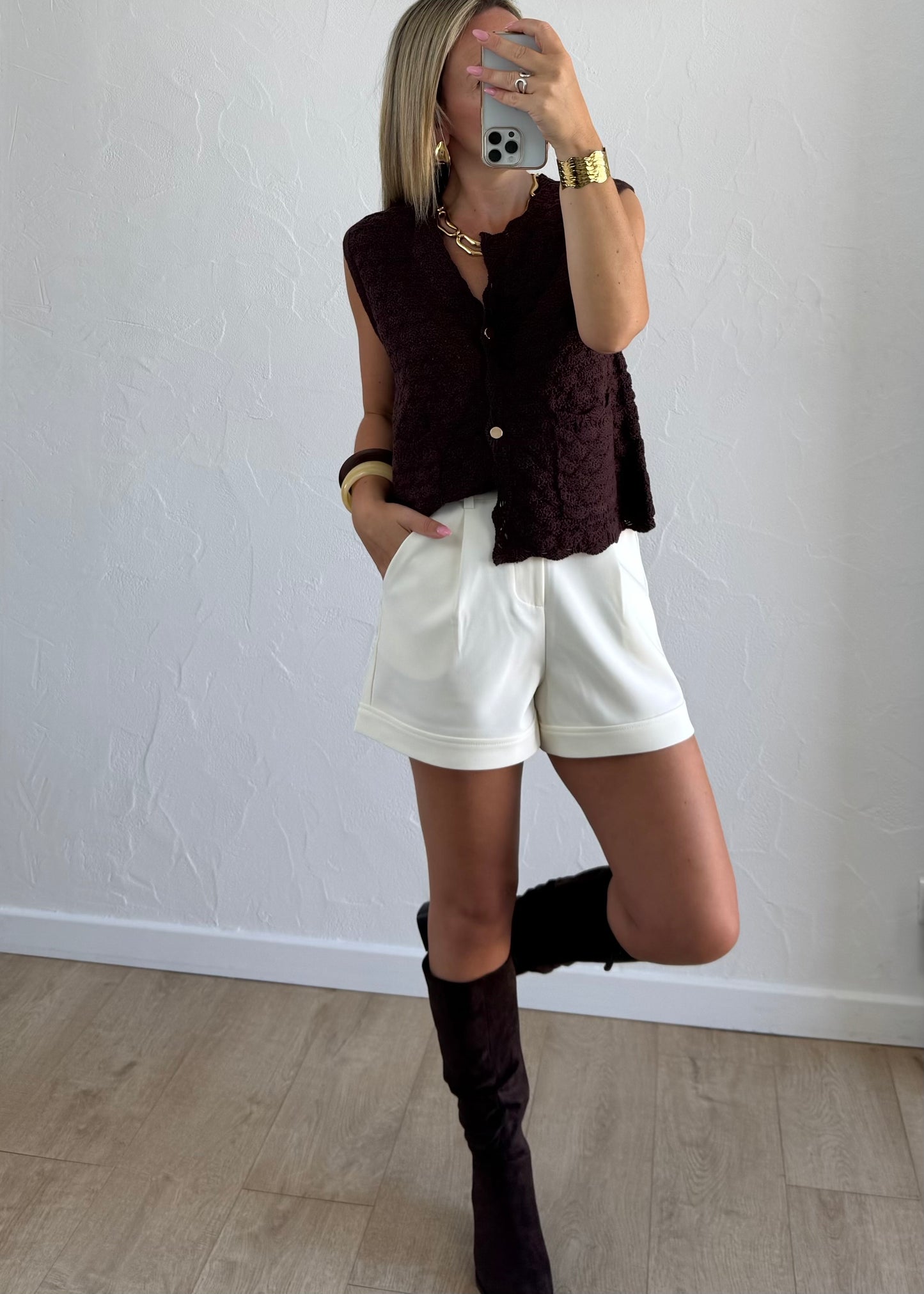 Gilet LESLIE Marron