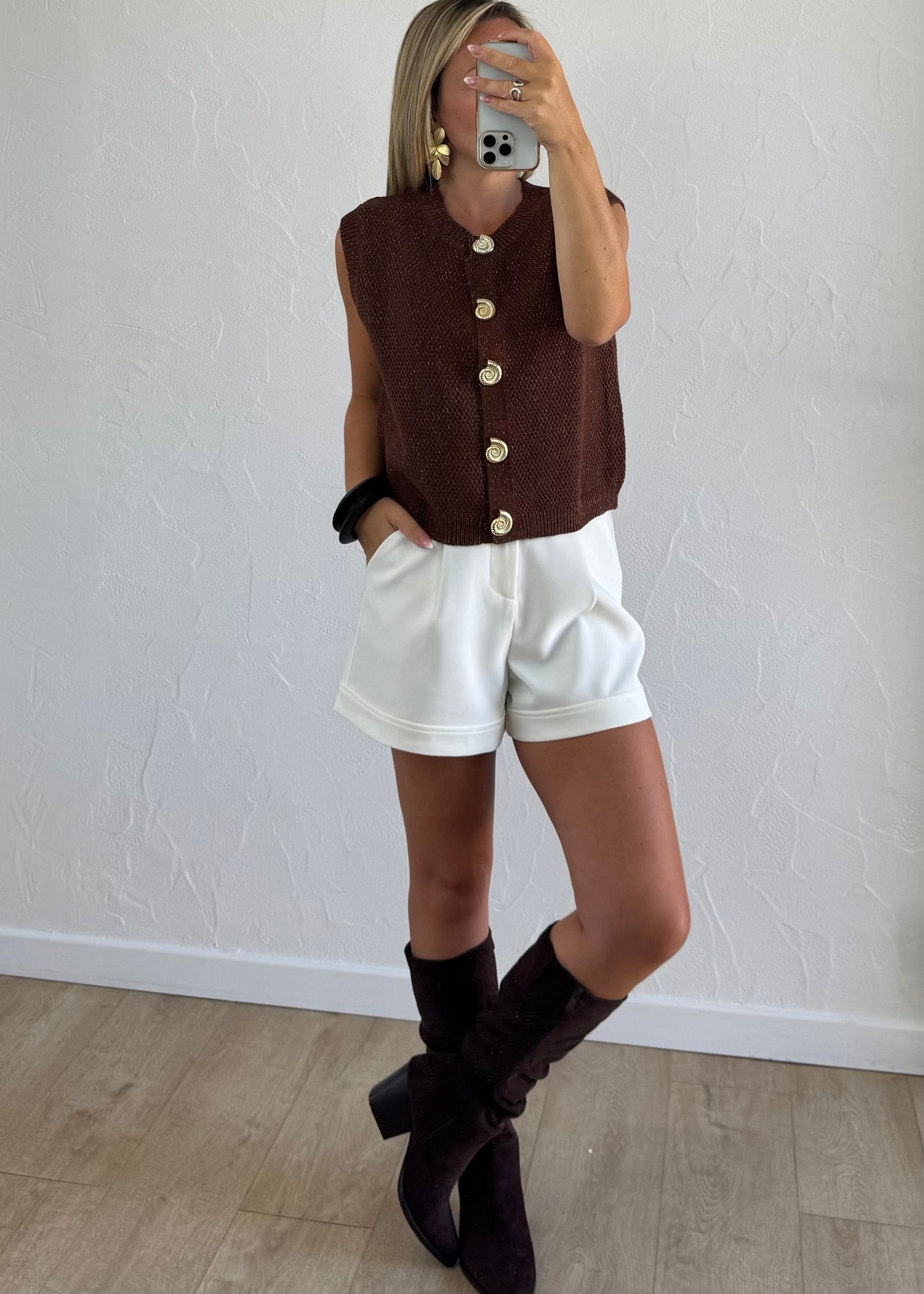 Gilet COQUILLAGES Marron