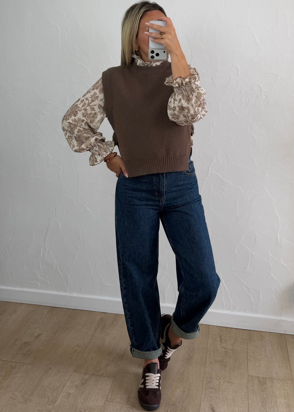 Pull sans manche Dario taupe