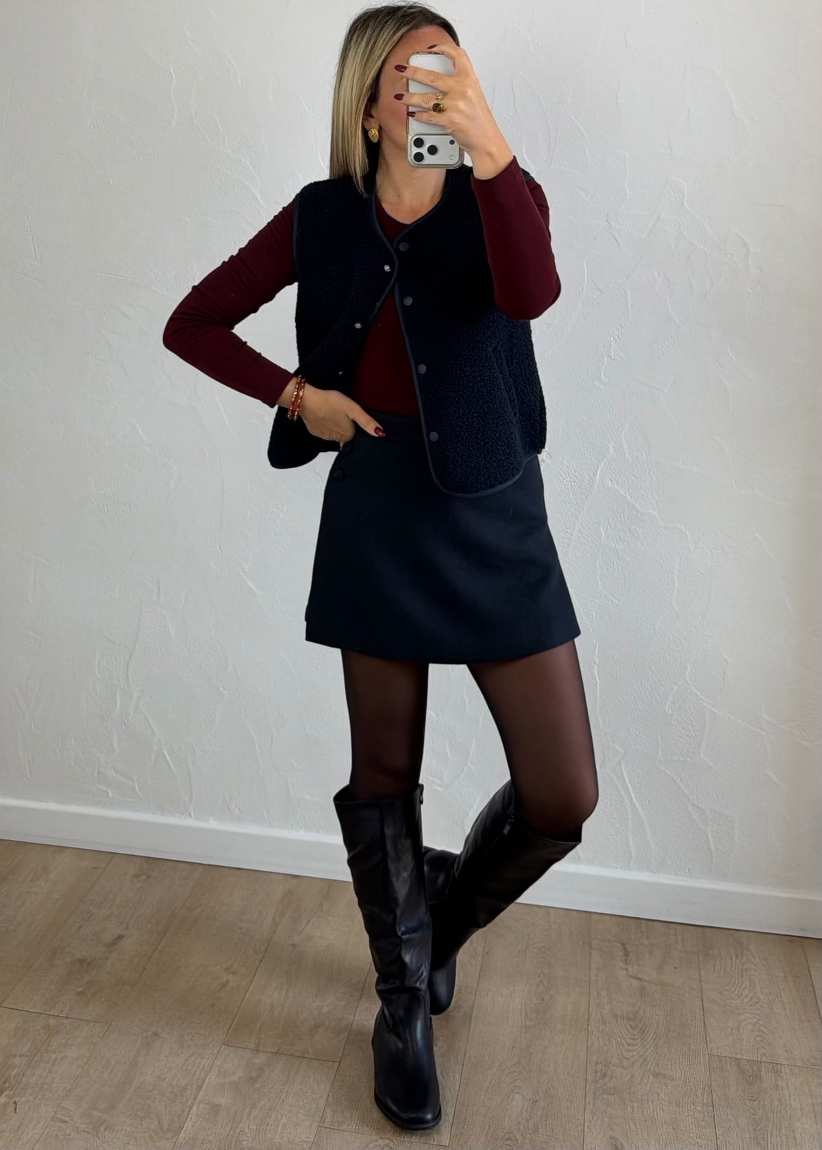 Top Kim bordeaux