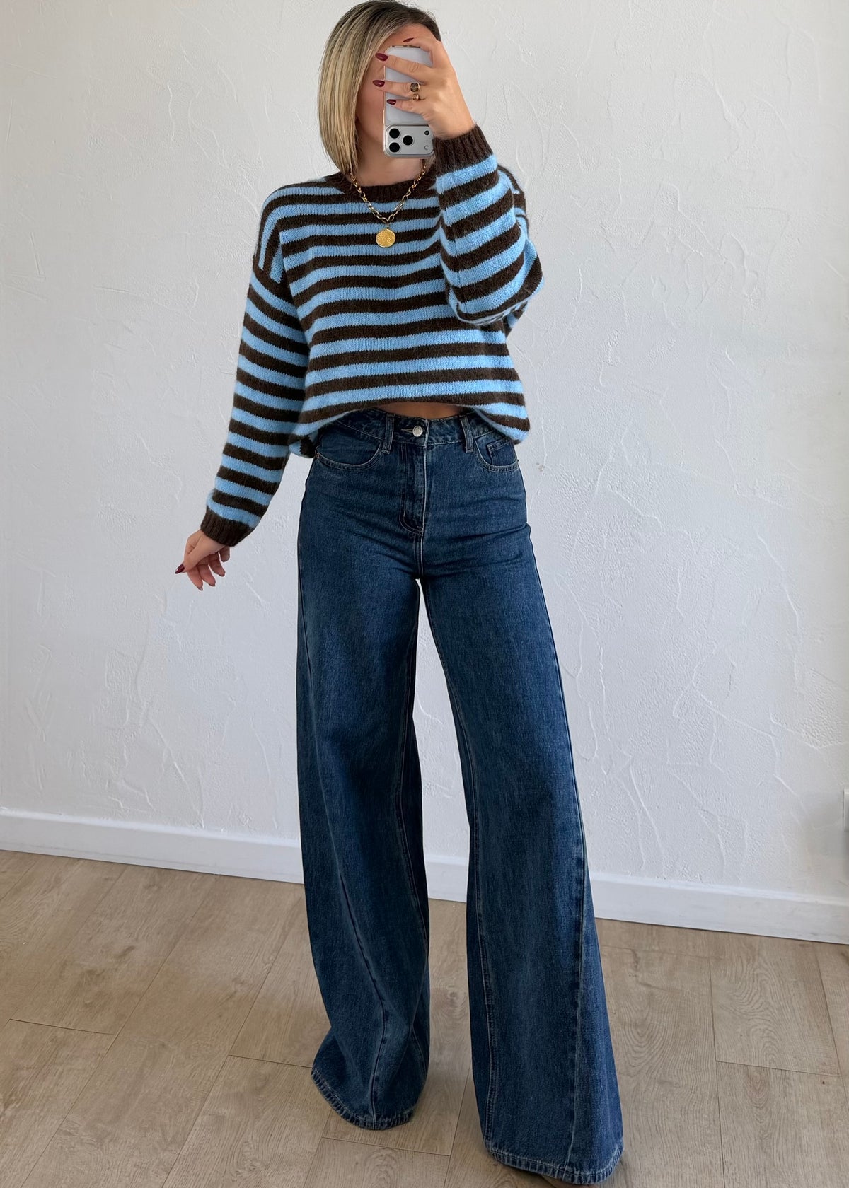 Pull Maylo rayée bleu