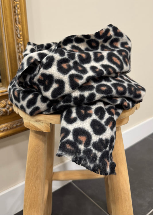 Écharpe LÉOPARD Écru