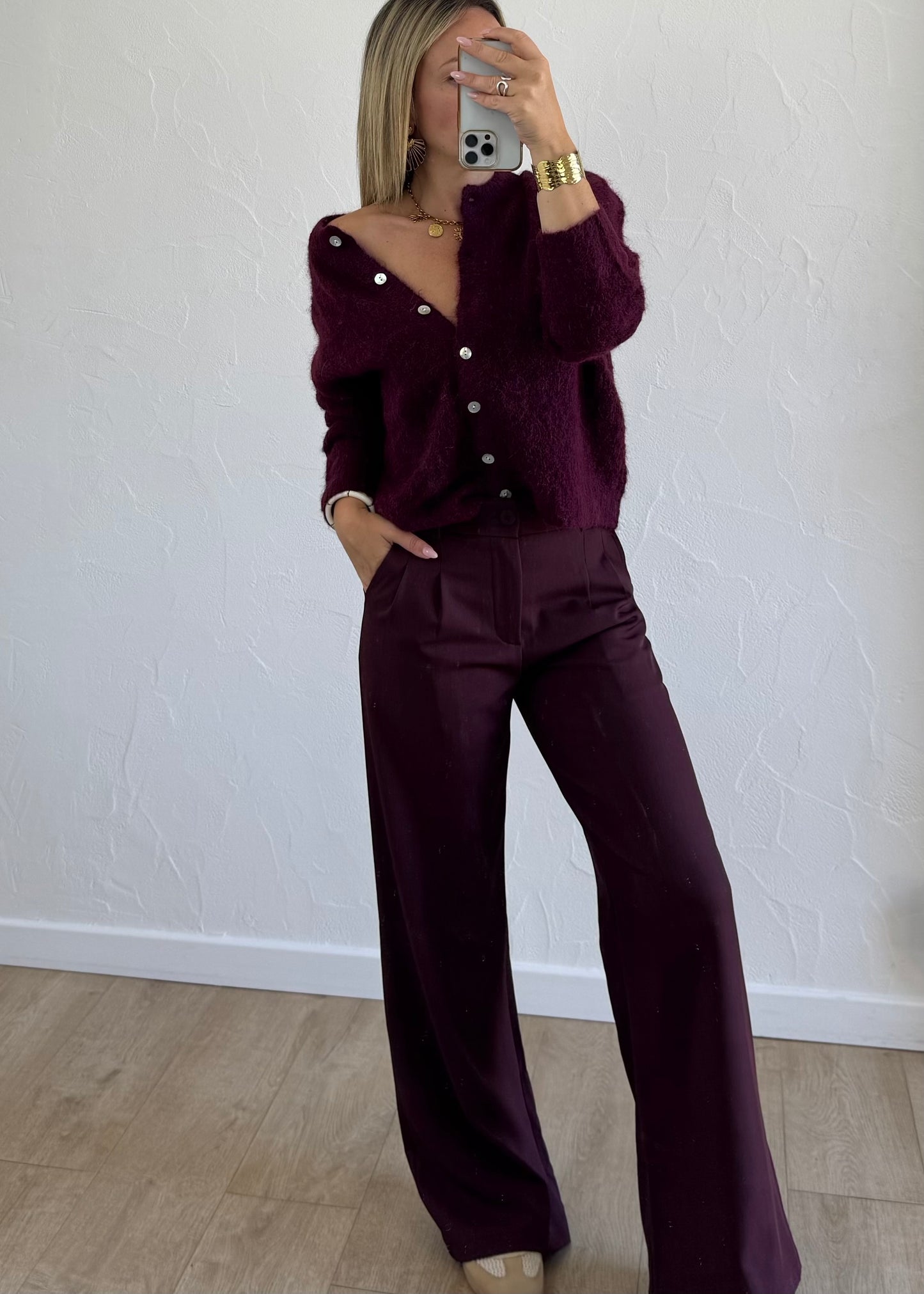Gilet NOURIA Bordeaux