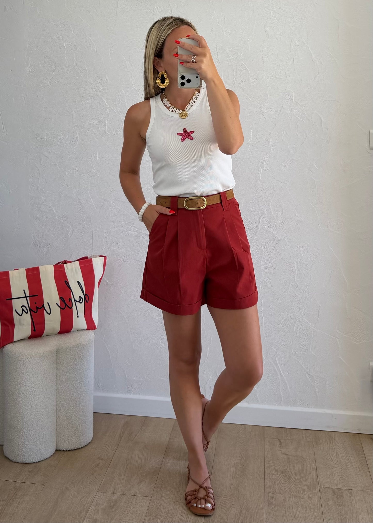 Short FLAVIE Rouge