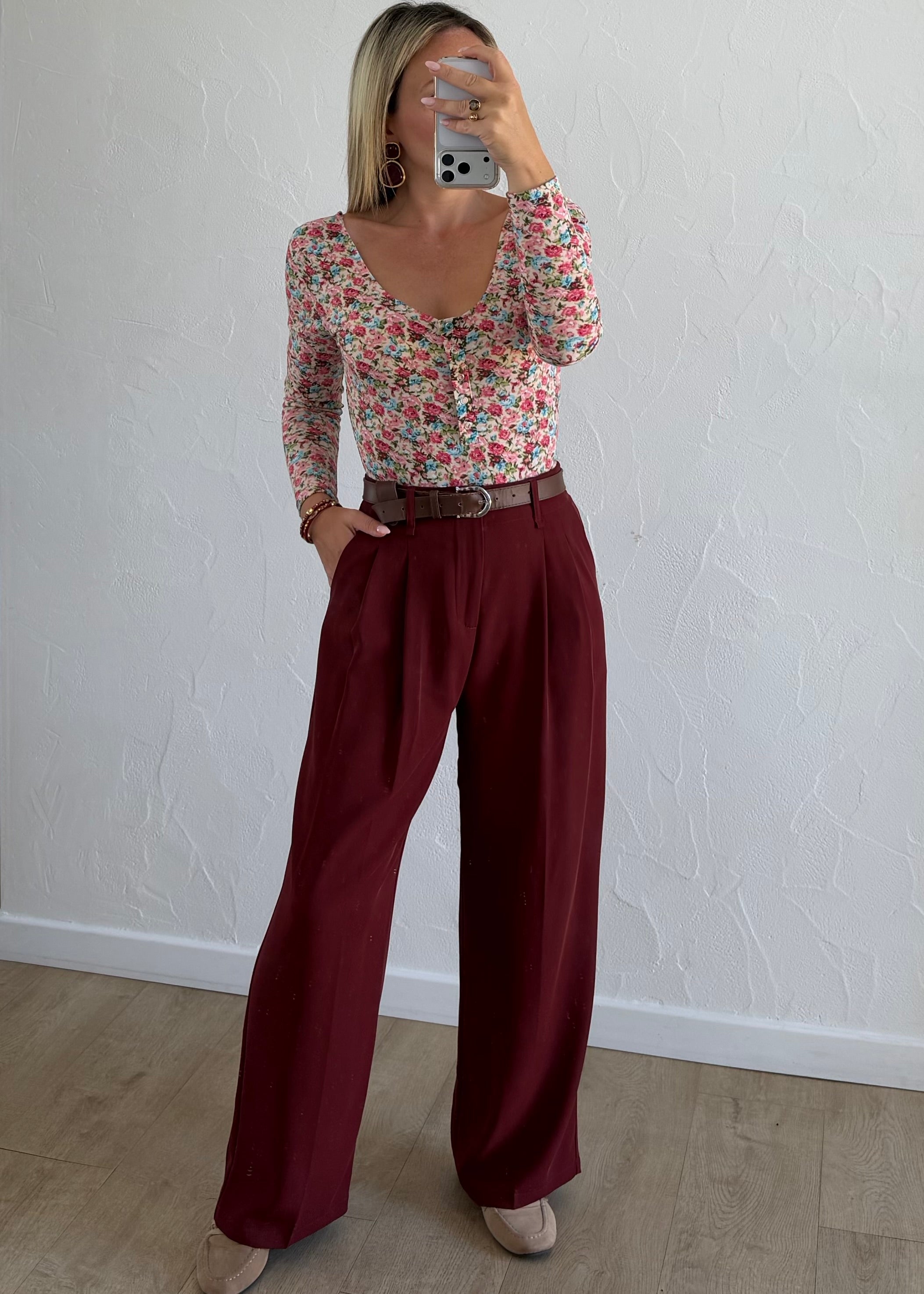Pantalon Jade bordeaux