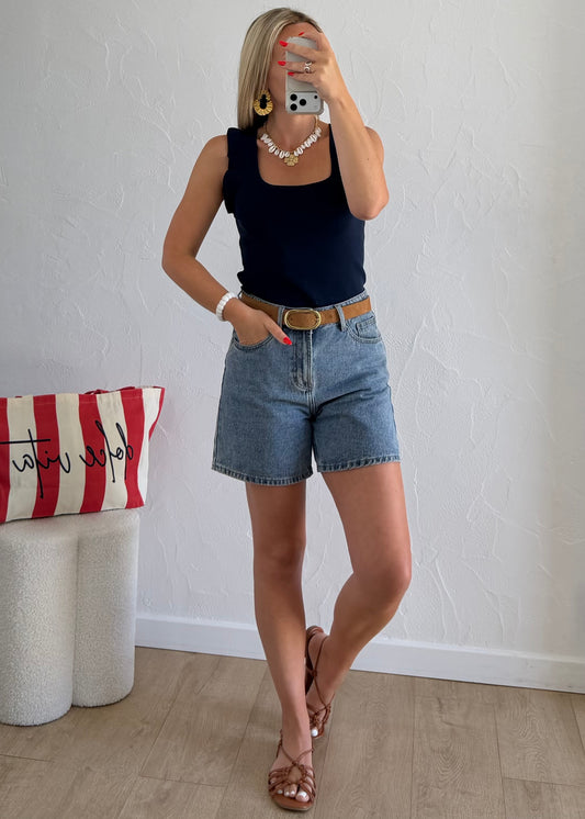 Top YASMINE Bleu marine