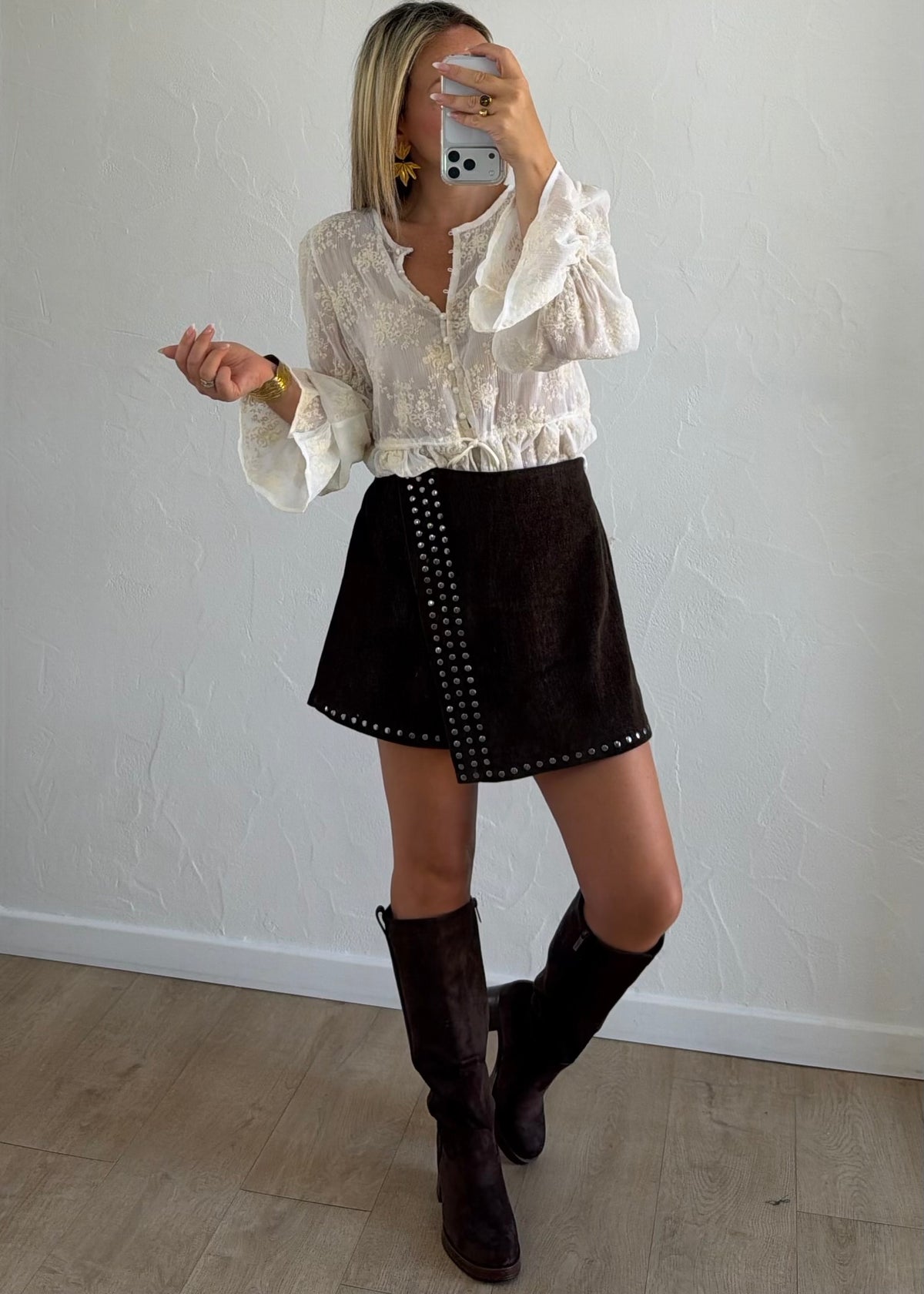 Jupe-short Neela marron