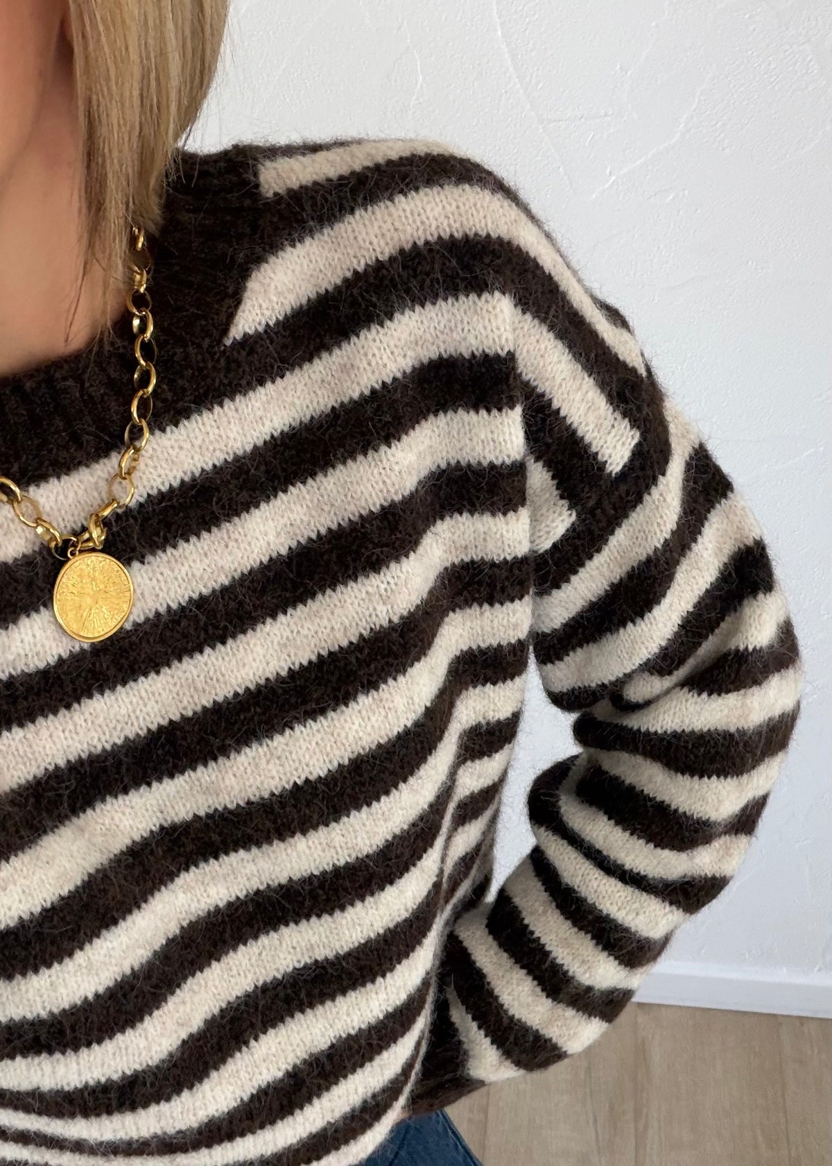 Pull Maylo rayé marron