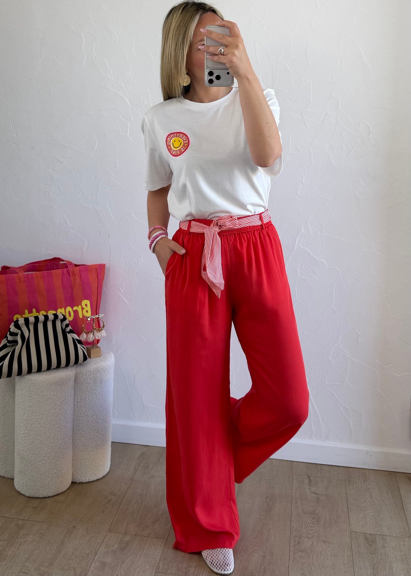 T-shirt Smiley Blanc