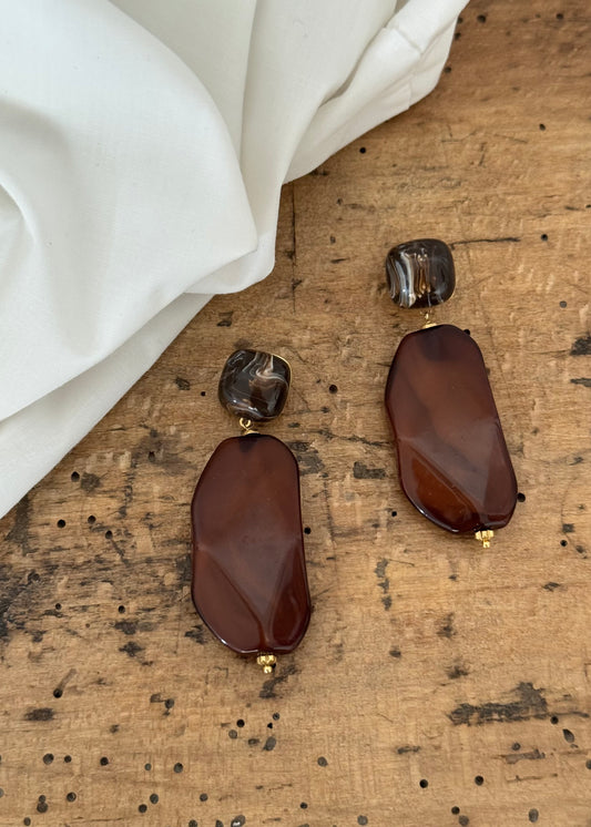 Boucles d’oreilles Marron