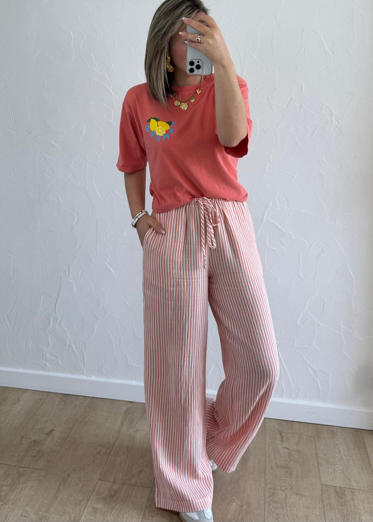 T-shirt Lemons Corail